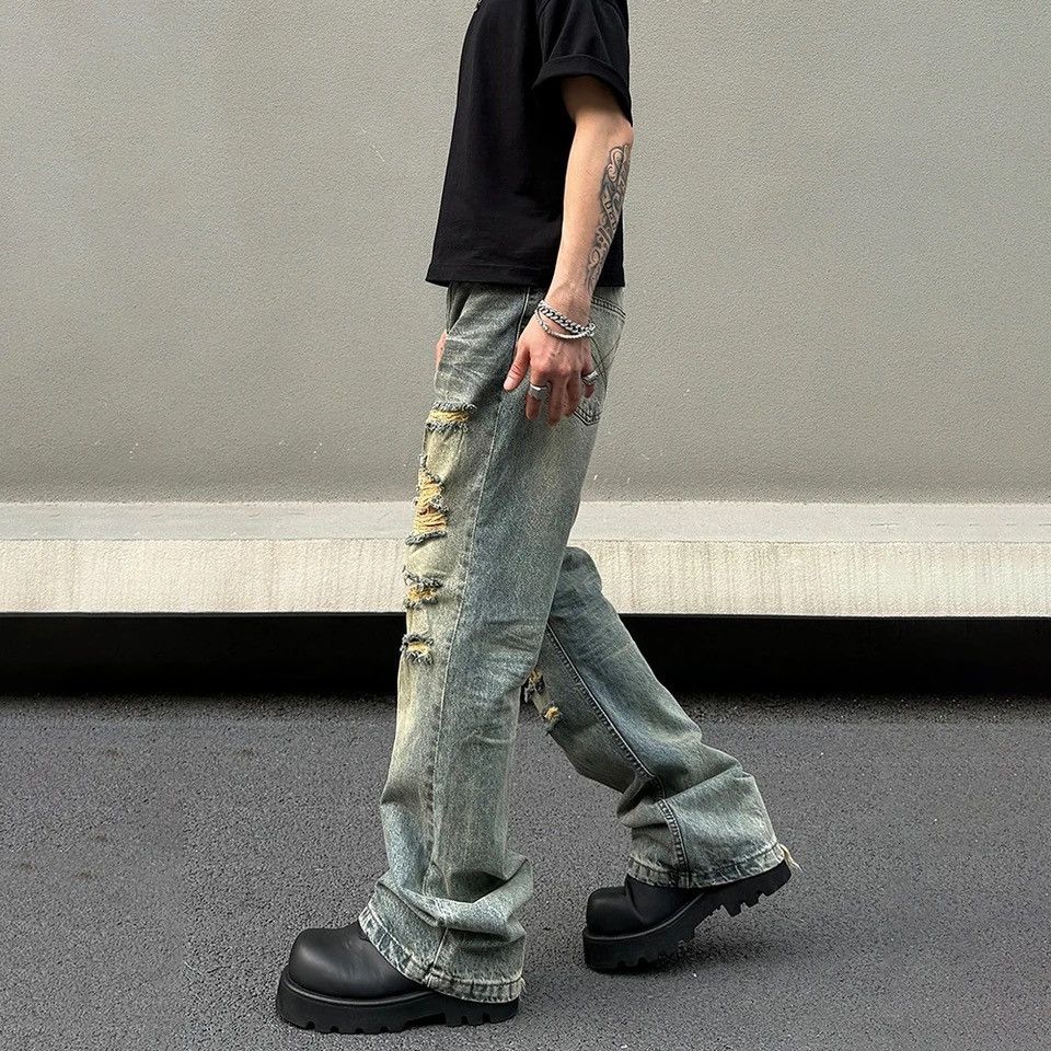 Denime × Japanese Brand × Vintage Ripped Jeans Men Vintage Trousers Streetwear Casual Size US 29 - 3 Thumbnail