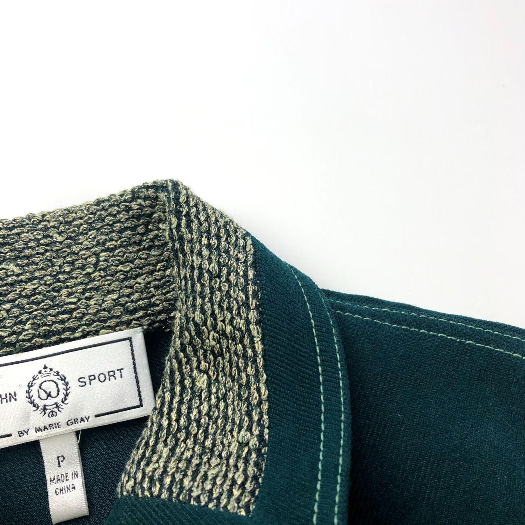 St. John St. John Sport Jacket Womens PP Dark Grreen Marie Gray Size Petite Button Blazer Green PLS READ Size XXS / US 00 / IT 34 - 3 Thumbnail
