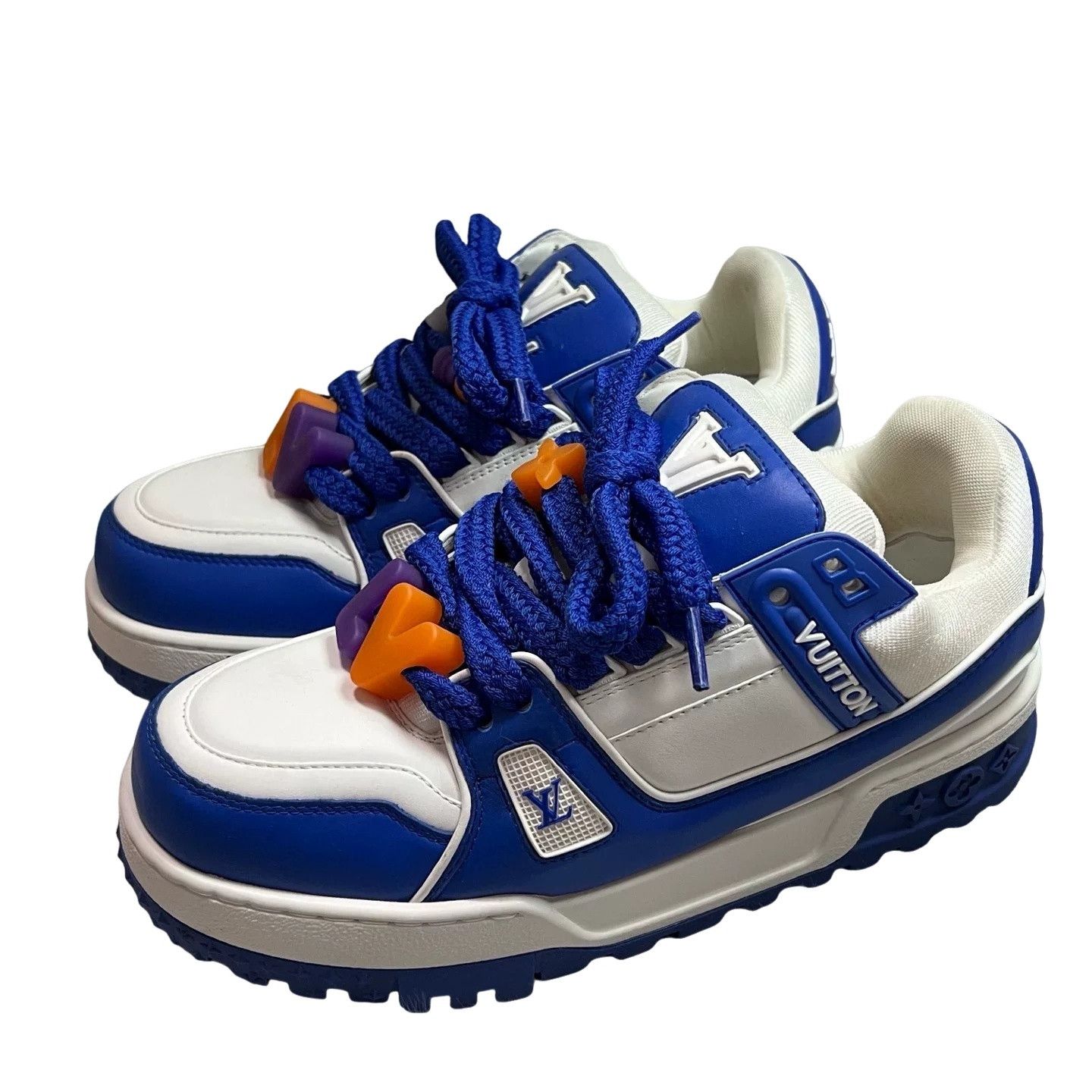 Louis Vuitton Louis Vuitton Trainer Maxi Sneakers Blue White Size 8 Size US 8 / EU 41 - 1 Thumbnail