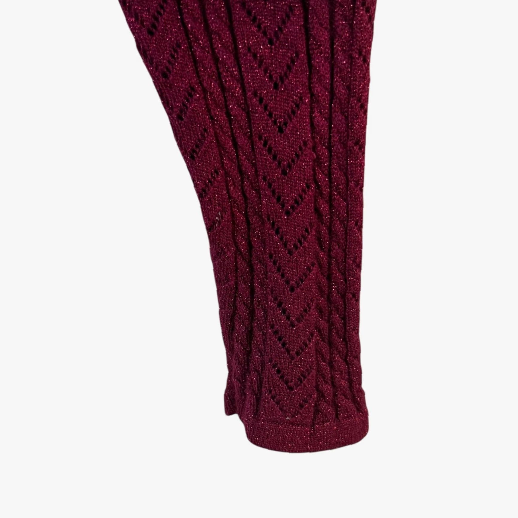 Vintage Lane Bryant Metallic Knit Tie-Waist Cropped Cardigan Red Women's 16 Cardigan Bohemian Preppy City Winter Spring Fall Knit Open Sleeve Long Sleeve Size XXL / US 16-18 / IT 52-54 - 6 Thumbnail