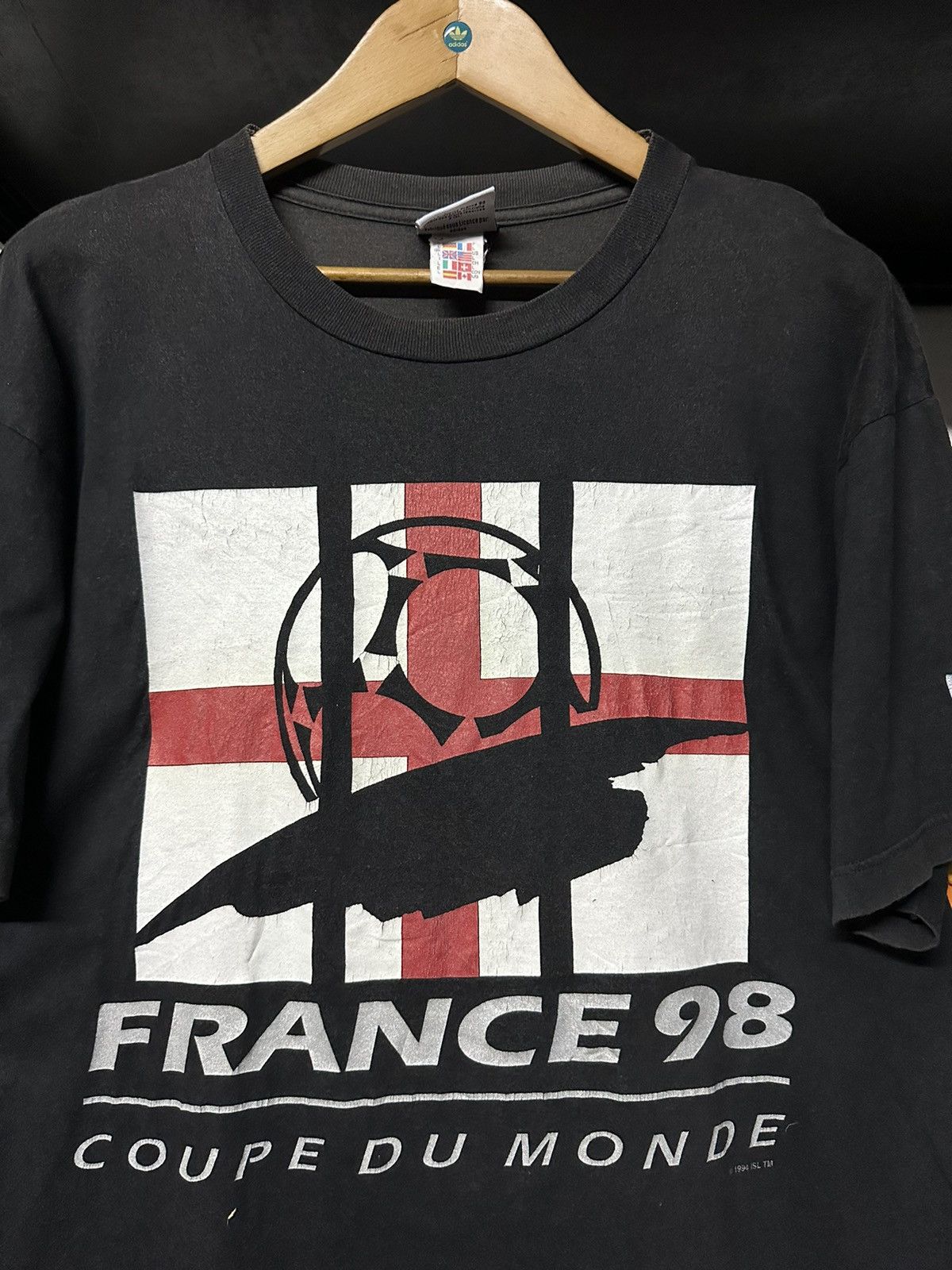 Adidas × Vintage Vintage 90s Adidas World Cup France Coupe Du Moude Sun Faded Size US L / EU 52-54 / 3 - 2 Thumbnail