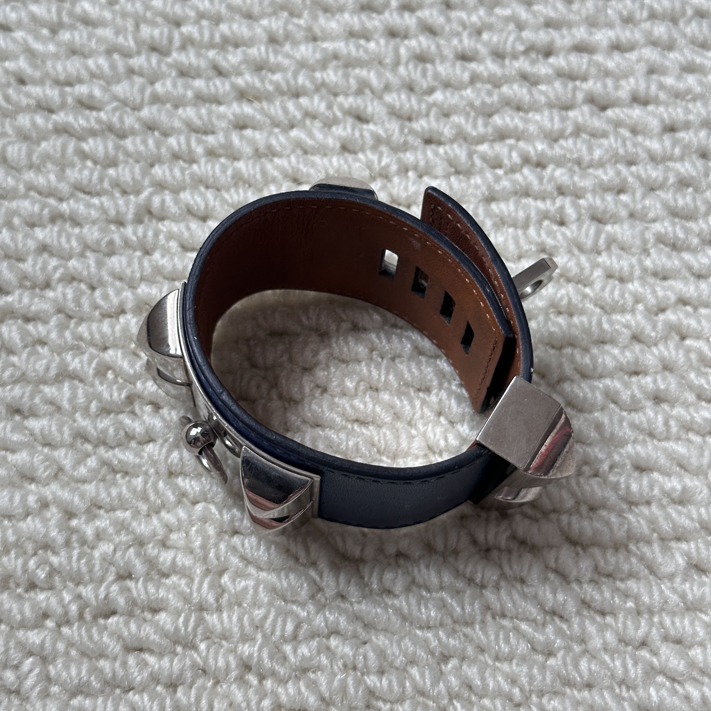 Hermes HERMÈS BLUE LEATHER COLLIER DE CHIEN BRACELET Size ONE SIZE - 11 Thumbnail