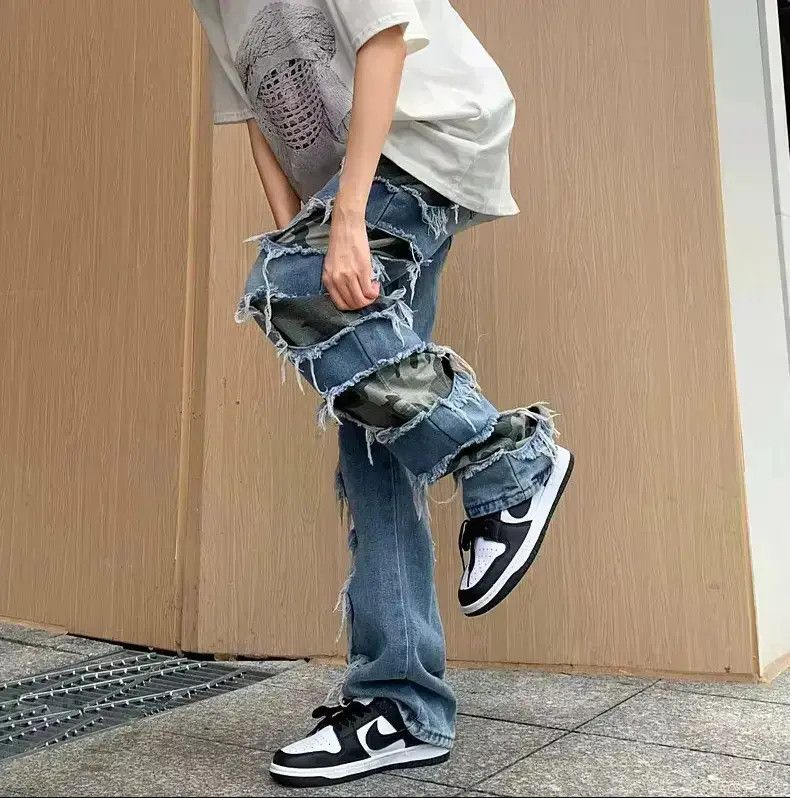 Japanese Brand personal clothing baggy ripped denim trousers Size US 32 / EU 48 - 4 Thumbnail