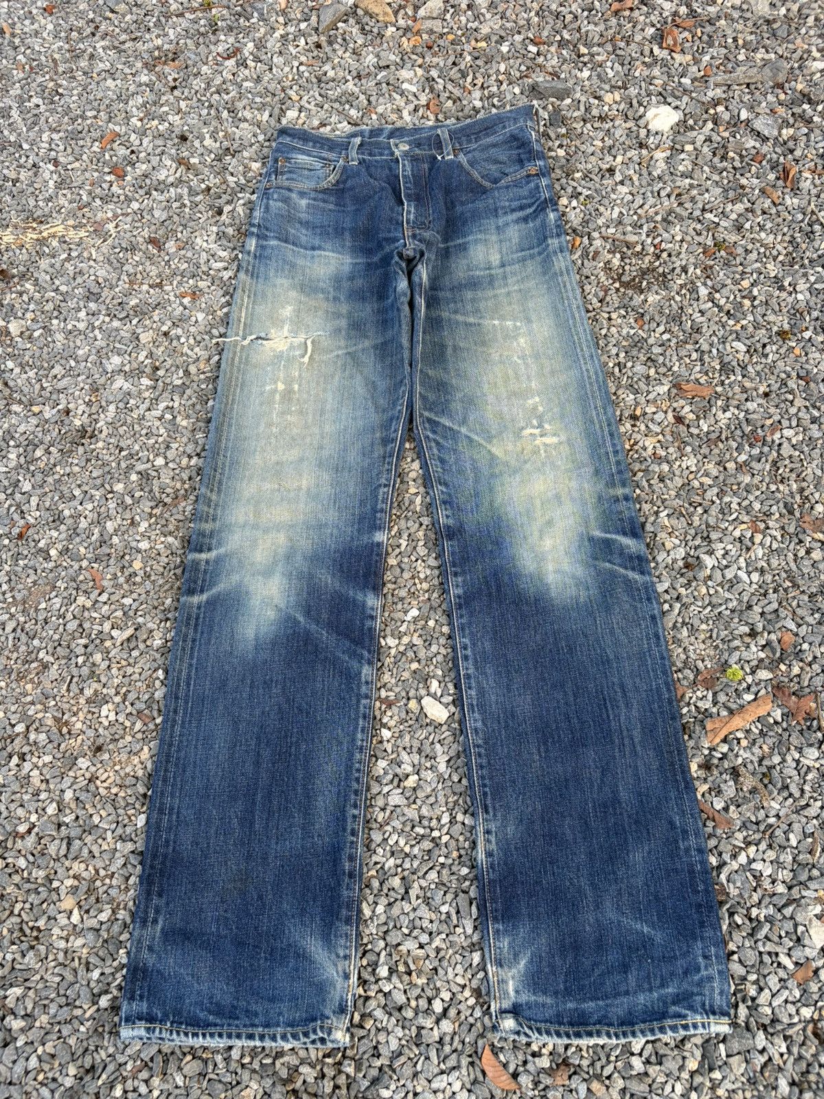 Kapital VINTAGE LEVIS 502 BIG E SELVEDGE RUSTY DISTRESSED DENIM Size US 30 / EU 46 - 2 Thumbnail