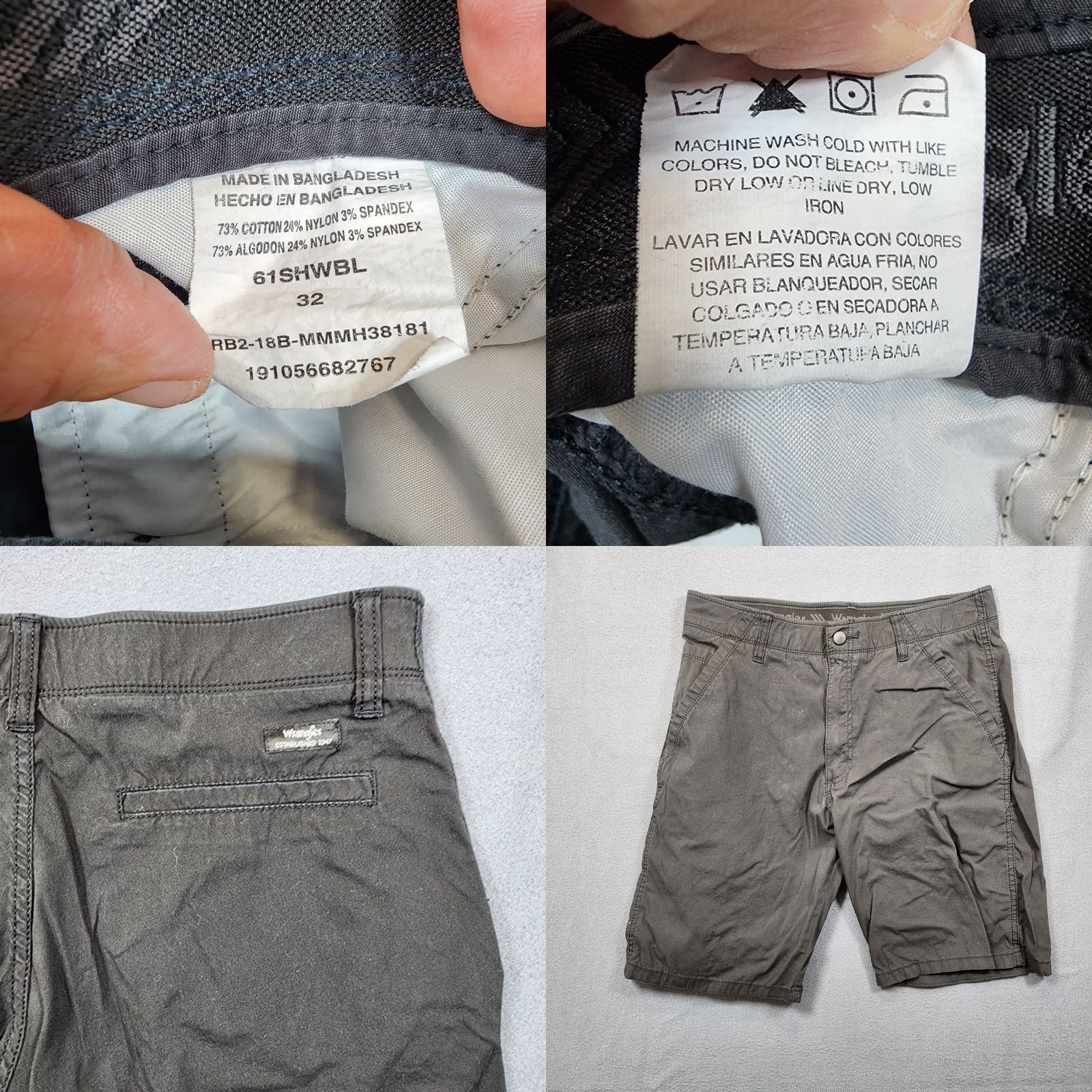 Wrangler Wrangler Shorts 32x10 Black Chino Casual Stretch Hiking Outdoor Men’s Regular Inseam 10" Zip Flat Front Overall Mens Size US 32 / EU 48 - 8 Thumbnail