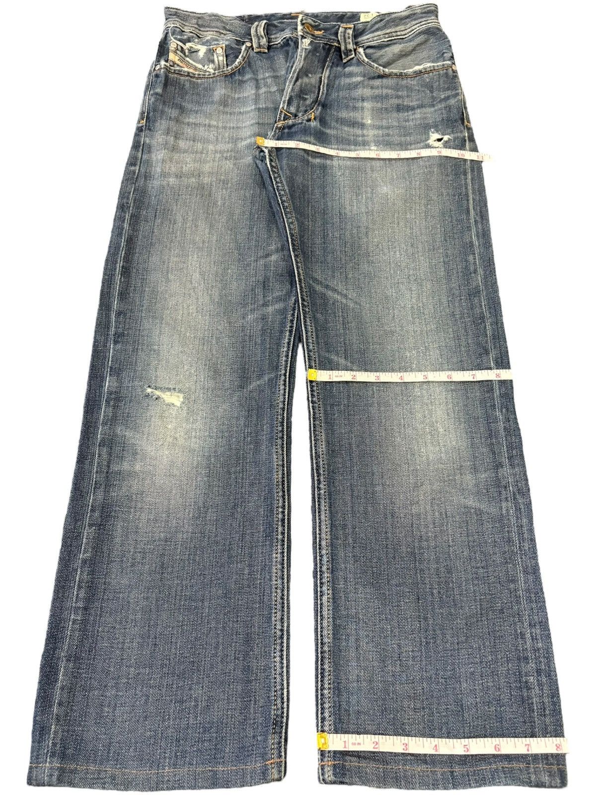 Diesel Vintage Diesel Larkee Blue Wash Distress Loose Jeans Size US 30 / EU 46 - 9 Thumbnail