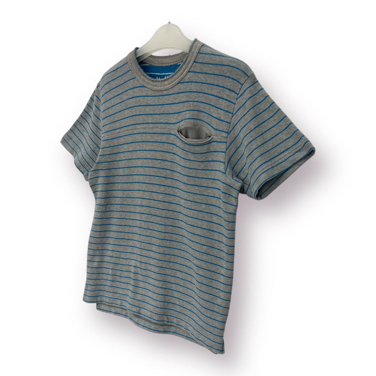 Sacai 🔥 Striped Shortsleeves sweatshirt Size US XS / EU 42 / 0 - 2 Thumbnail