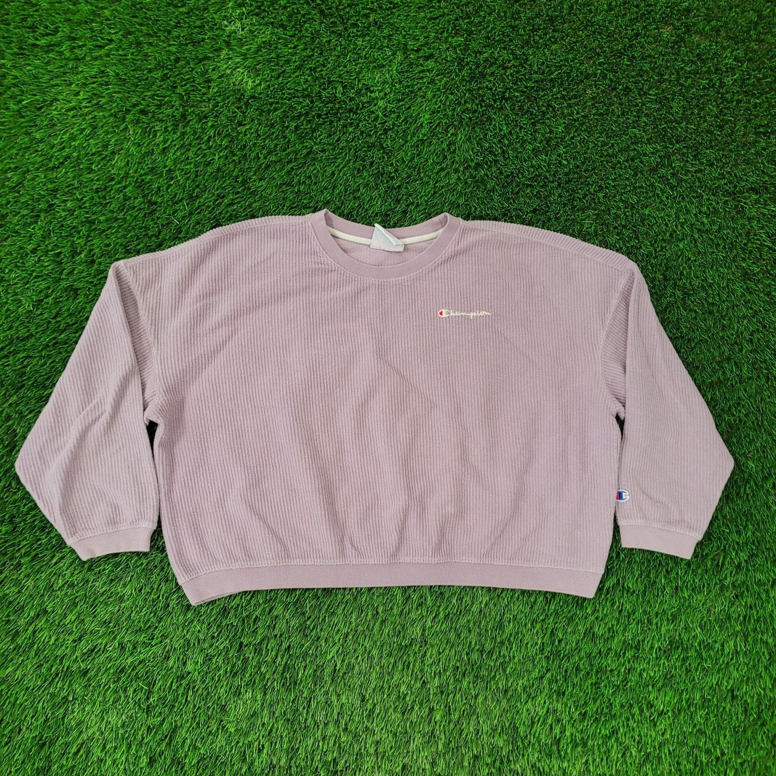 Champion Champion Corduroy Ribbed Baggy Sweatshirt Womens L Cropped Size L / US 10 / IT 46 - 1 Thumbnail