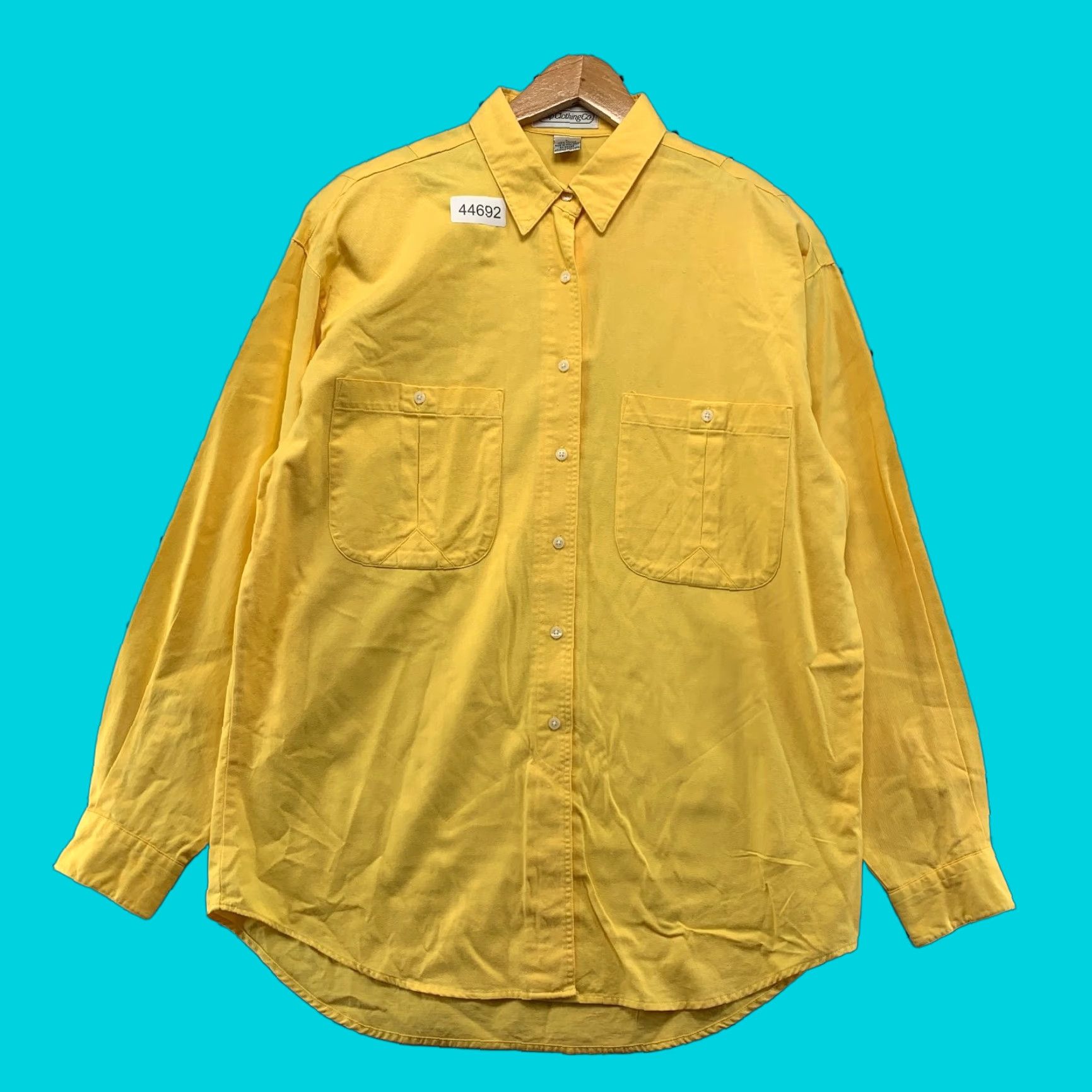 Gap VINTAGE Gap Button-Up Shirt Womens L Yellow 80s 70s Made Hong Kong Casual Cotton Size L / US 10 / IT 46 - 1 Thumbnail