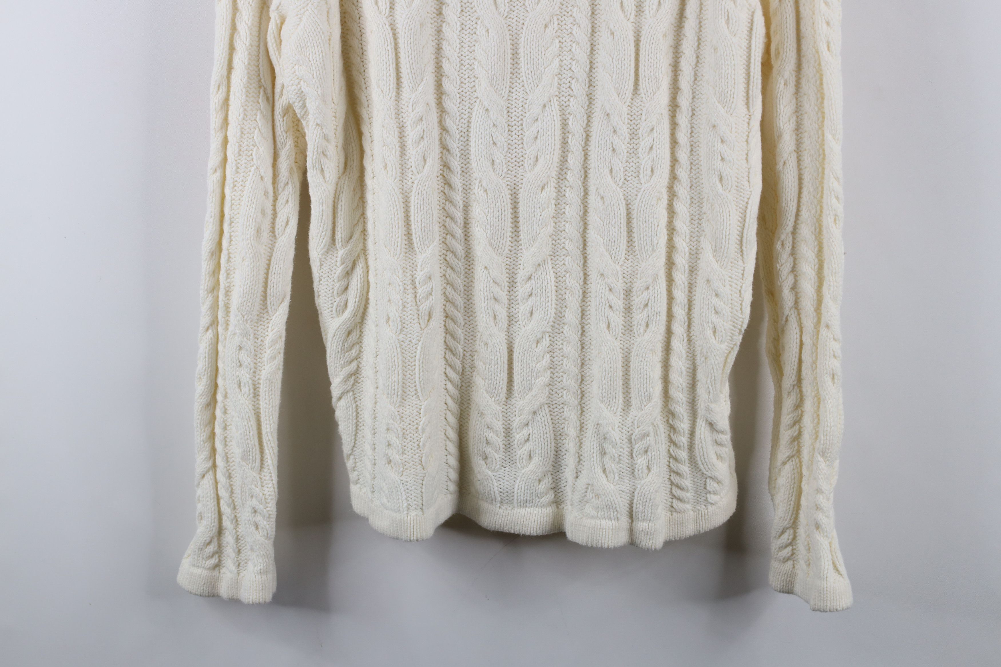 Orvis × Vintage Vintage Orvis Cable Knit Donegal Fisherman Sweater Cream Size L / US 10 / IT 46 - 3 Thumbnail