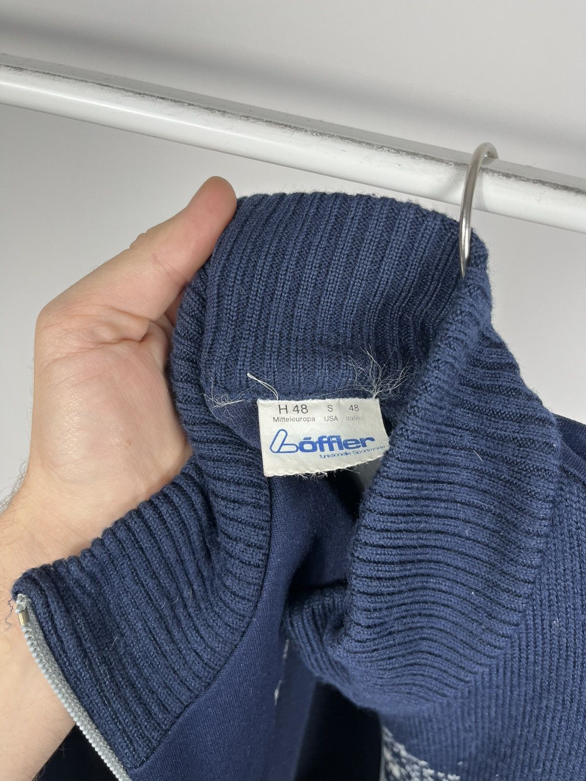 Other Löffler Nordic knit full-zip jacket navy grey size 48 S Size US M / EU 48-50 / 2 - 5 Thumbnail