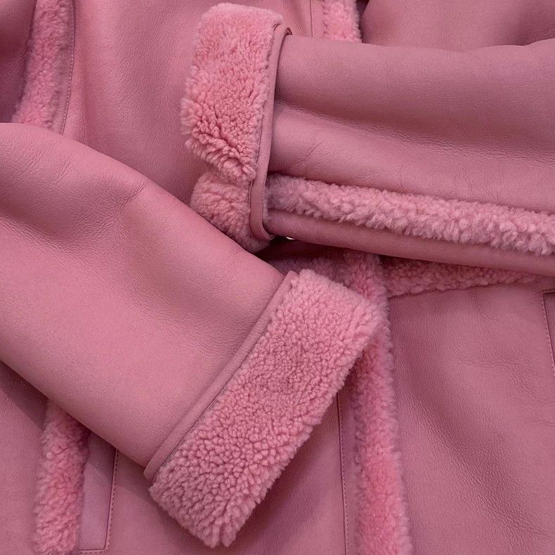 Louis Vuitton Louis Vuitton Pink Fur Lambswool One Piece Hooded Leather Size XXS / US 00 / IT 34 - 5 Thumbnail
