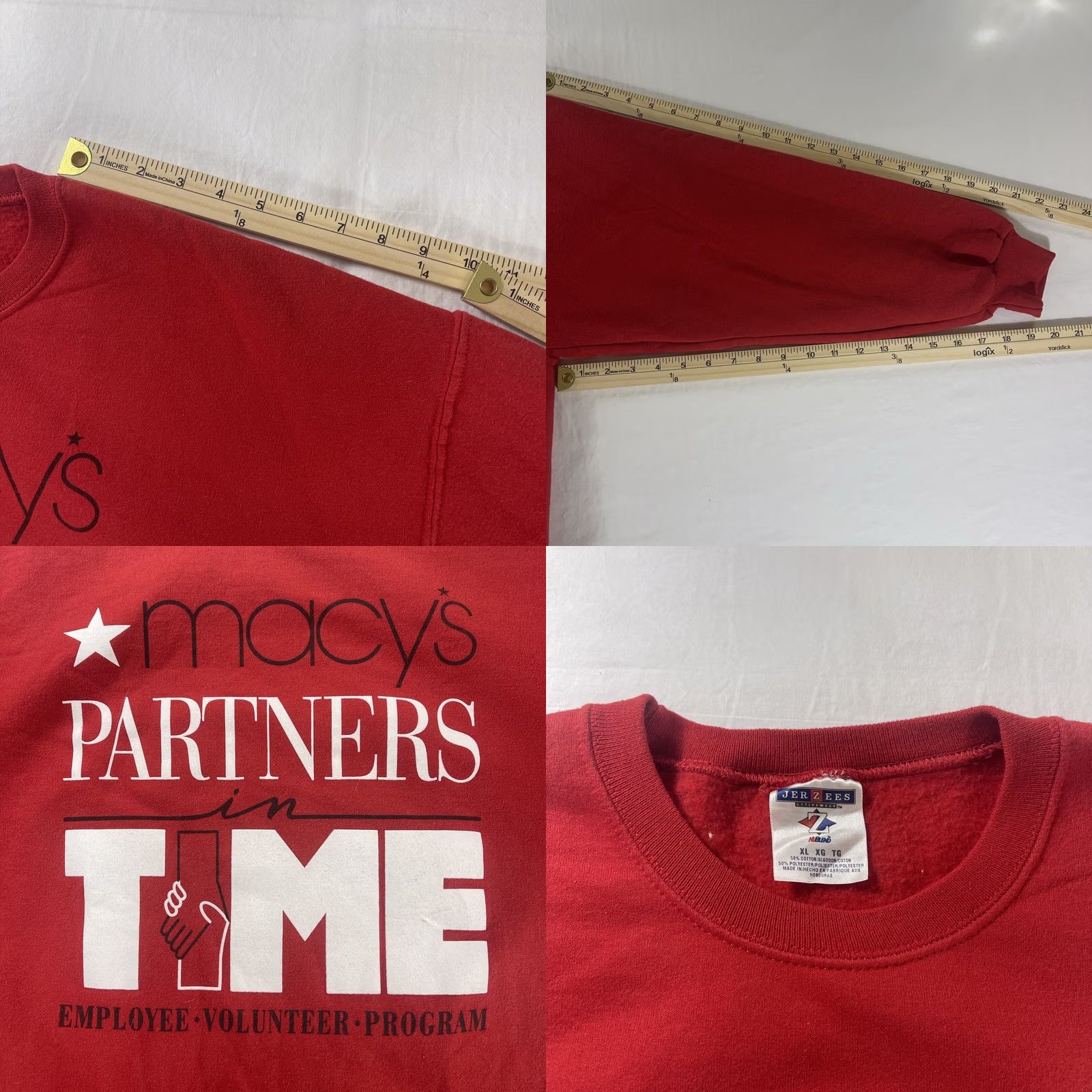 Jerzees VINTAGE Macy's Sweatshirt Jerzees XL Men Crew Neck Red 90s Vintage XL Macy's Sweatshirt Jerzees 90s Theme Mens Size US XL / EU 56 / 4 - 8 Thumbnail