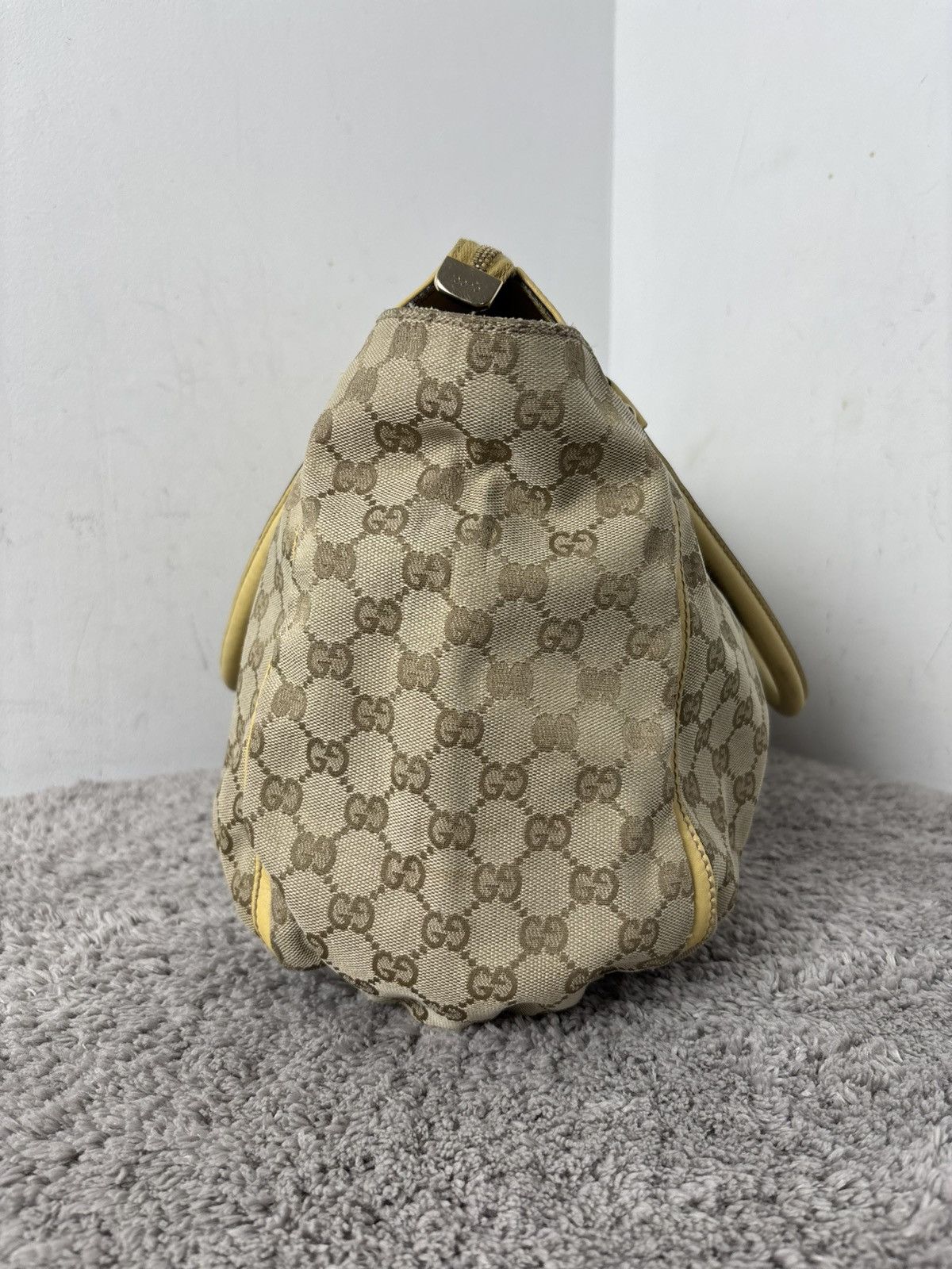 Gucci GUCCI GG Canvas Tote Bag Beige Gold Auth th540 Golden boston Size ONE SIZE - 7 Thumbnail