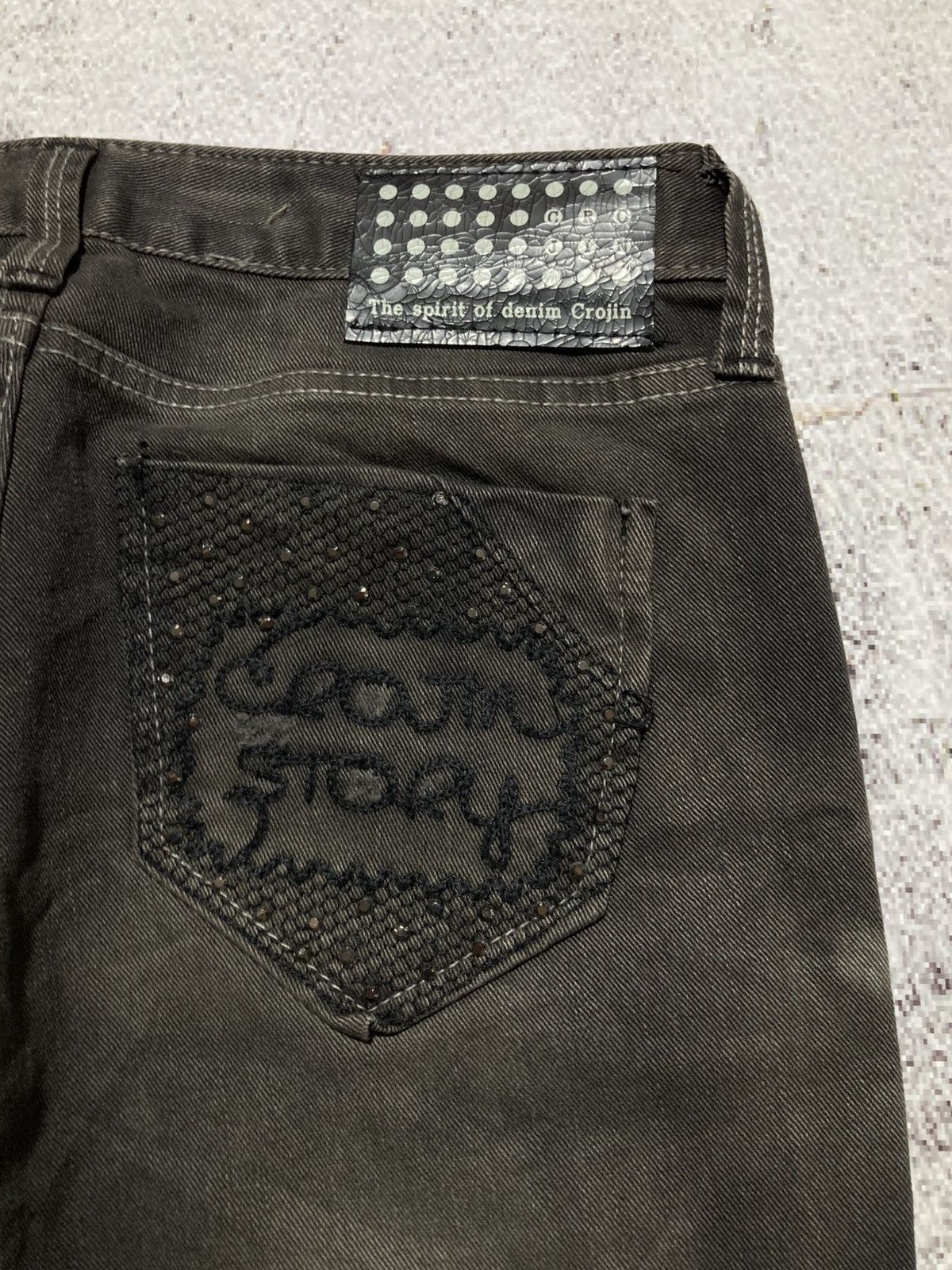 Japanese Brand 2000s Crown Denim Ripped Clawmark Denim Jeans Punk Gothic Size US 27 - 5 Thumbnail