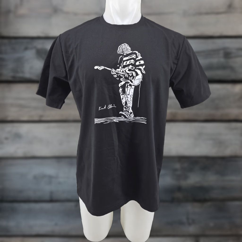Vintage Nirvana Kurt Cobain T Shirt Size L Black Polyester Men's Graphic Print Short Sleeve Size US L / EU 52-54 / 3 - 1 Thumbnail