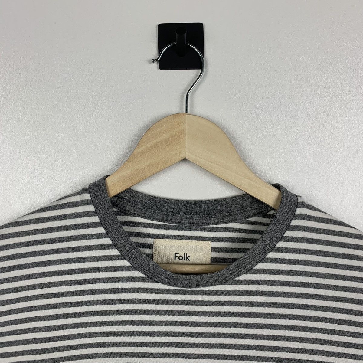 Folk Folk Striped Tee Mens Size S Short Sleeve White Gray Size US S / EU 44-46 / 1 - 4 Thumbnail