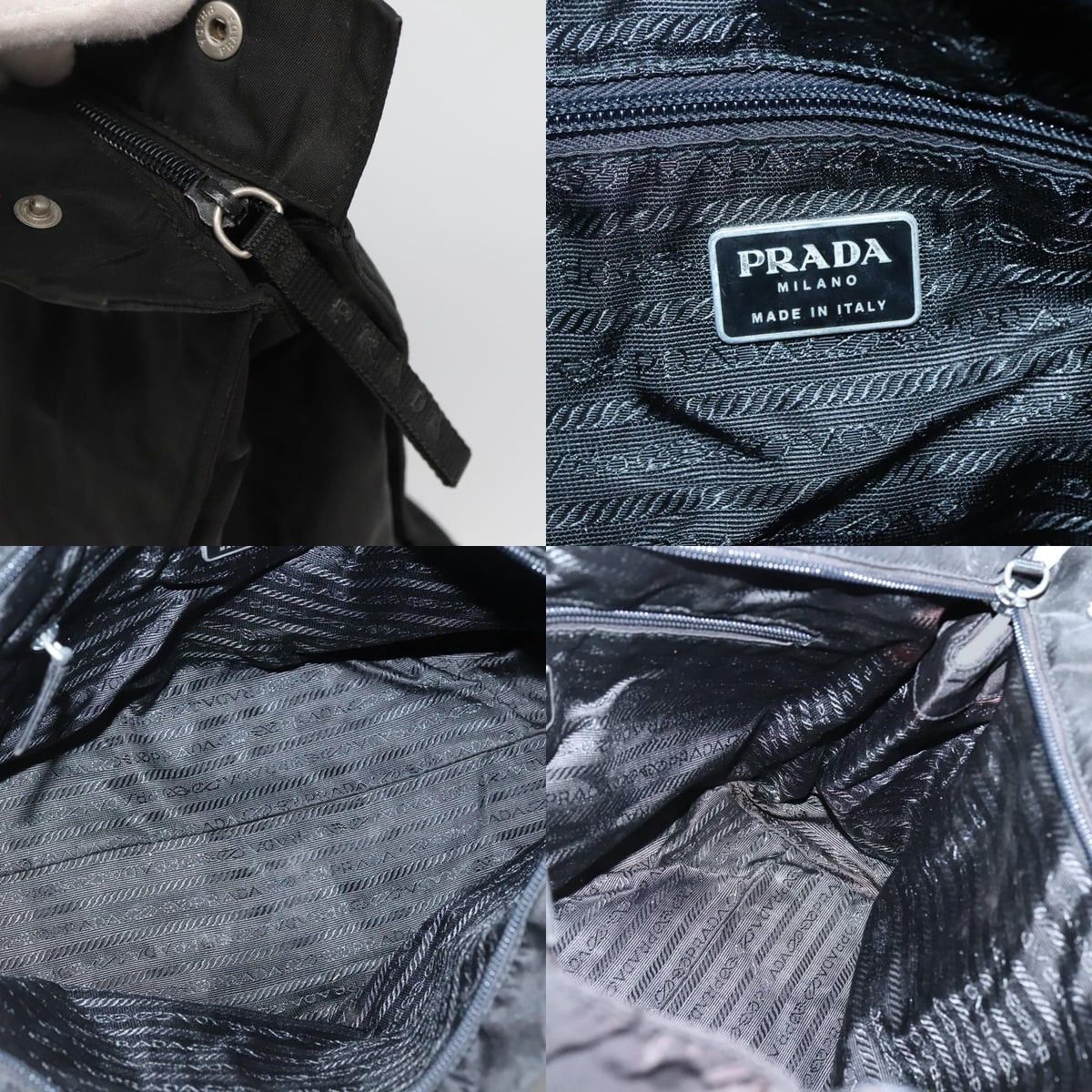 Prada PRADA Hand Bag Nylon Black Silver Size ONE SIZE - 11 Thumbnail