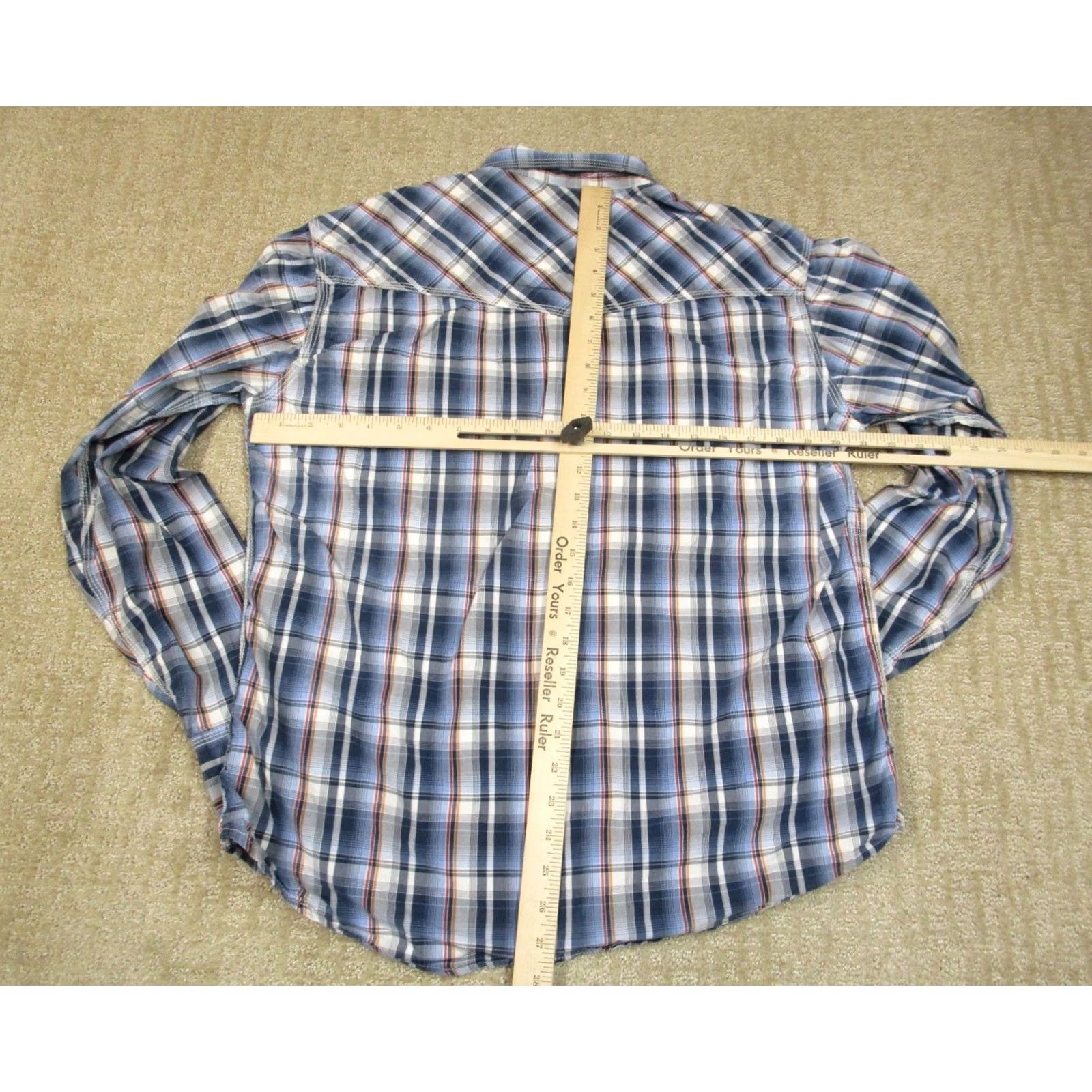 Wrangler Wrangler 20X Shirt Men Large Blue Plaid Pearl Snap Western Long Sleeve Button-Up Size US L / EU 52-54 / 3 - 4 Thumbnail