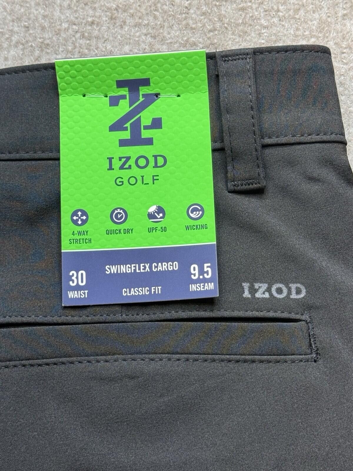 Izod IZOD Men's NWT Golf shorts W30 x 9.5 Black Flat Front [718] Size ONE SIZE - 3 Thumbnail