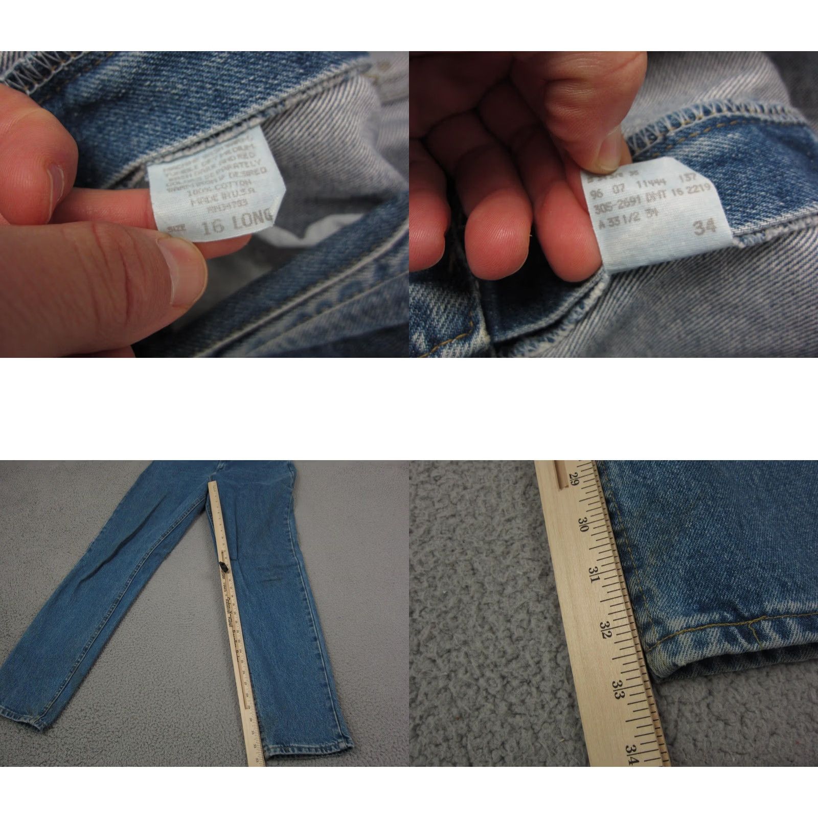 Lee Vintage Lee Jeans Womens 16 Blue 31 x 33 Lightwash Tapered Riders Made in USA Jeans Women 90s USA Men? (Error) Size 38" / US 16 / IT 52 - 10 Thumbnail