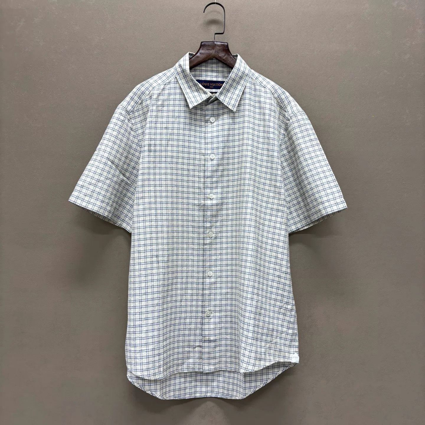 Louis Vuitton LV Damier Full Print Button-Up Shirt L New With Tags Size US L / EU 52-54 / 3 - 1 Thumbnail