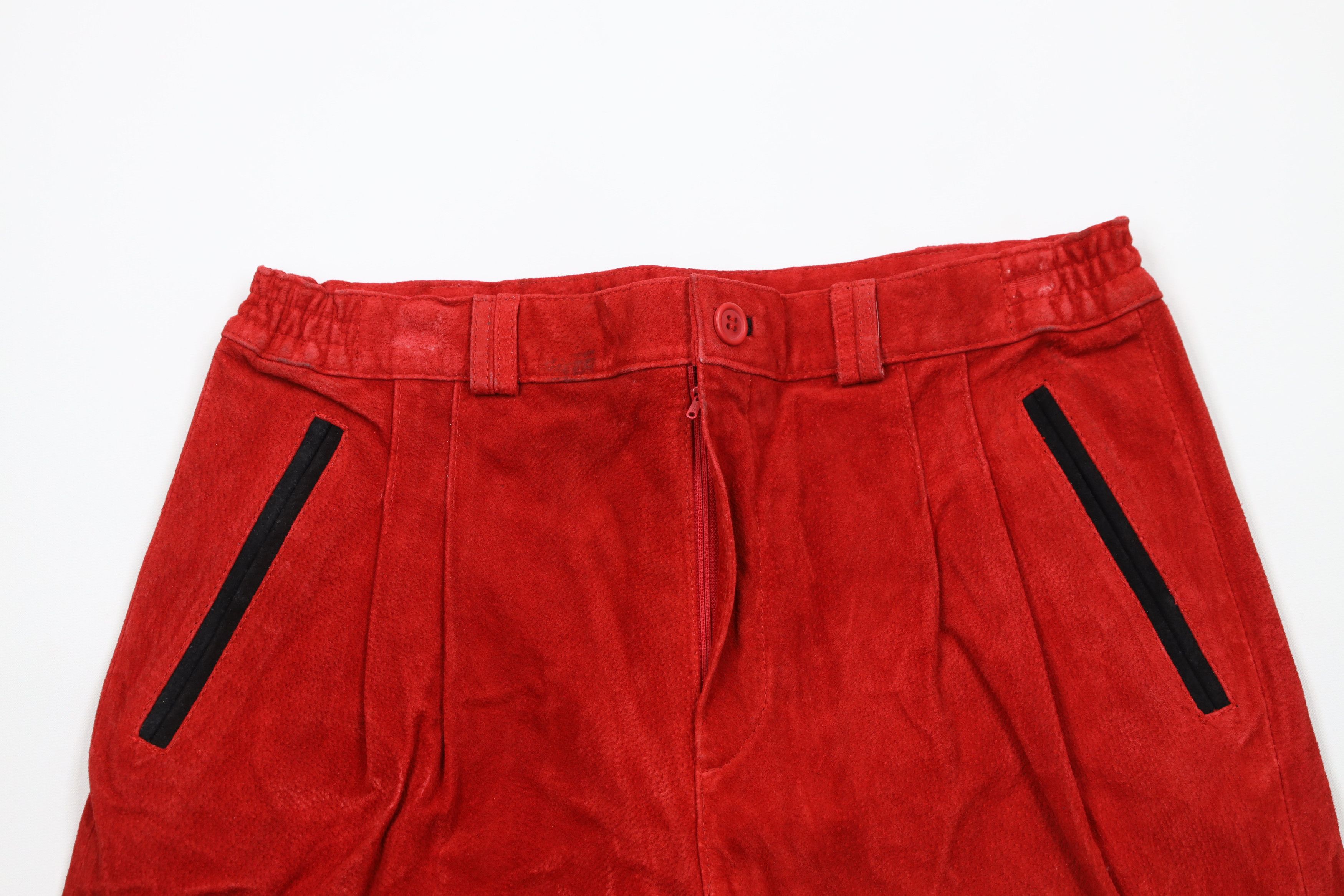 Deadstock Vintage 90s Streetwear Suede Leather Shorts Suit