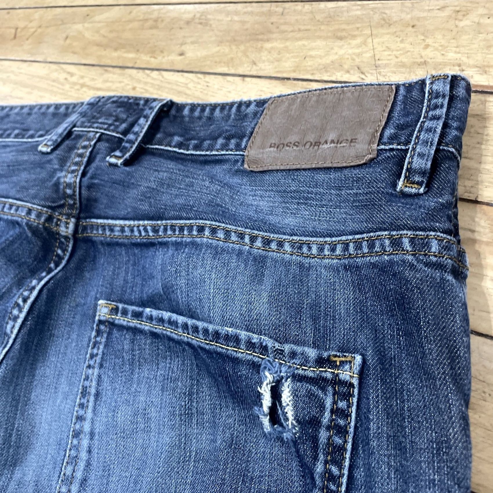 Hugo Boss HUGO BOSS Orange Jeans Men W34 L34 Blue Straight Stretch Zip Fly Denim 34/34 Jeans Size US 34 / EU 50 - 7 Thumbnail