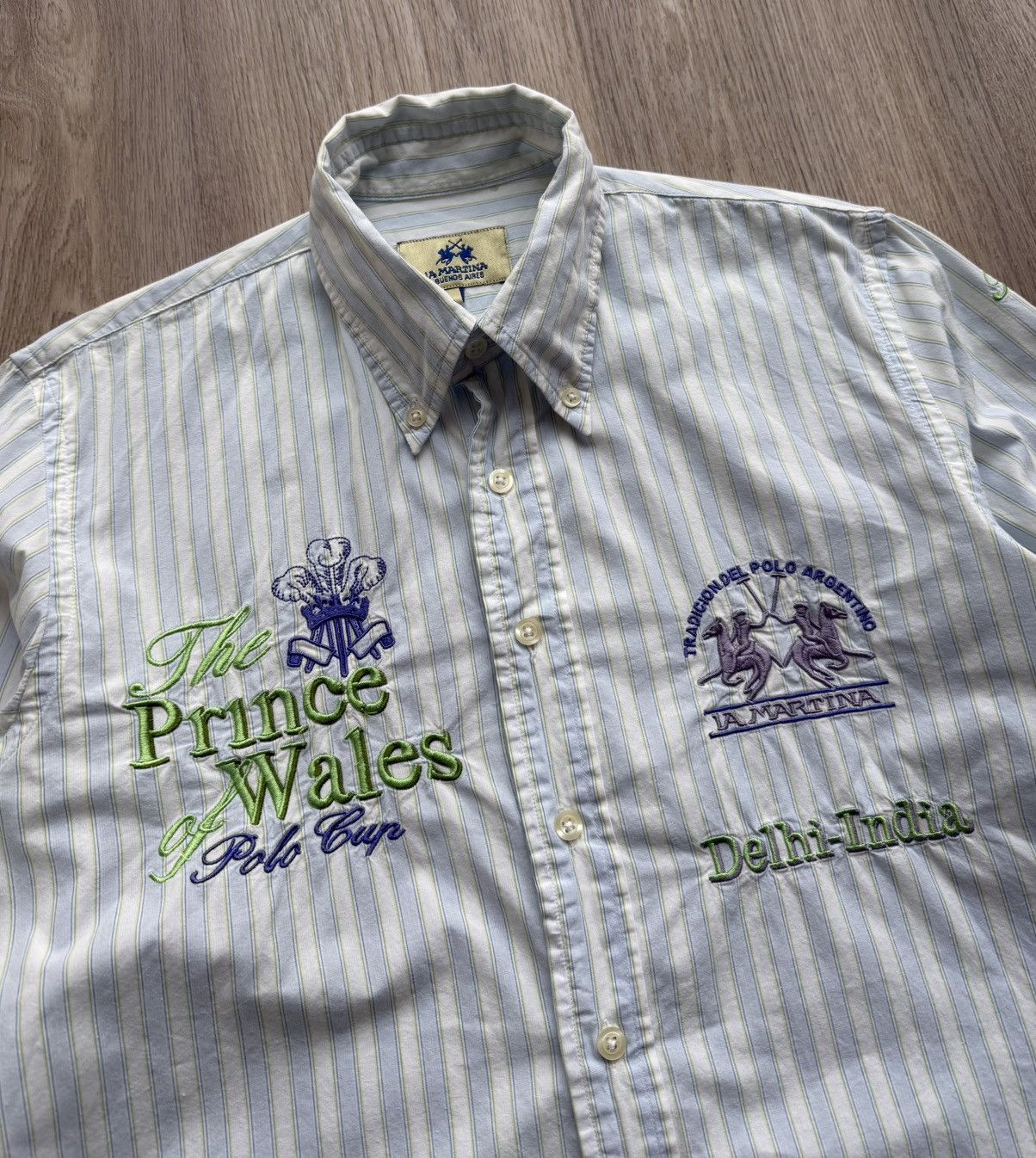 La Martina La Martina The Prince of Wales Polo Cup Striped Button Shirt Size US L / EU 52-54 / 3 - 4 Thumbnail