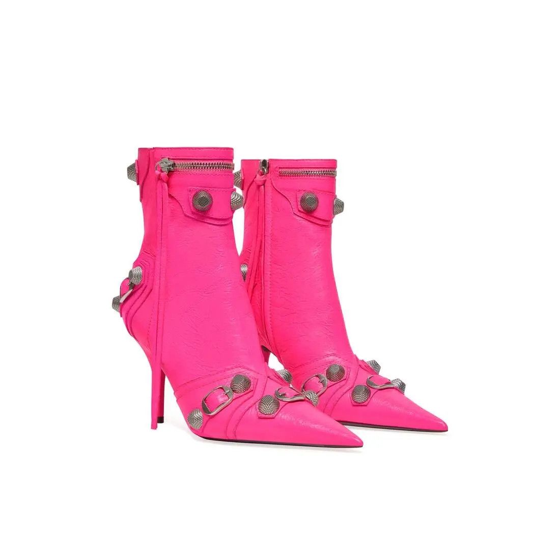 Balenciaga o1w1db10625 Cagole 90mm Booties in Fluo Pink Size US 7.5 / IT 37.5 - 2 Thumbnail
