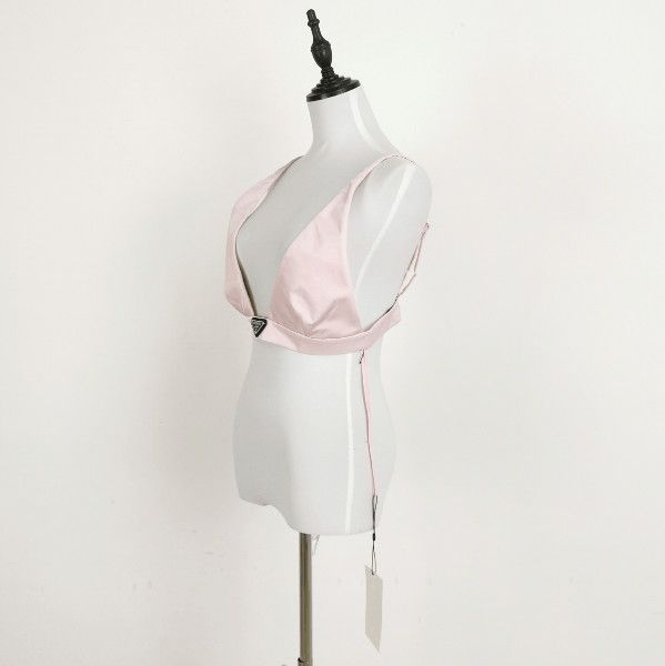 Prada Prada Triangle Logo Crop Top in Soft Pink . Size L / US 10 / IT 46 - 2 Thumbnail
