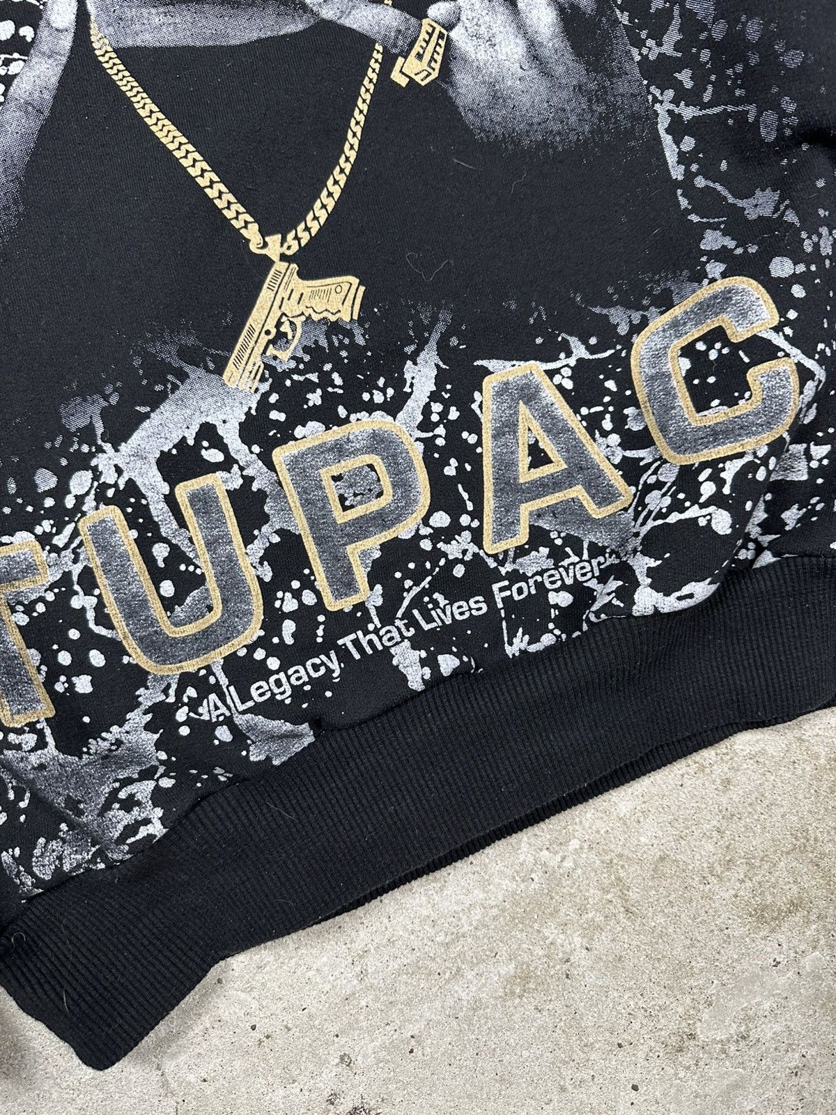 Band Tees × Rap Tees × Vintage Vintage Y2K Tupac 2 Pac Legacy All Over Print Hoodie Size US S / EU 44-46 / 1 - 3 Thumbnail
