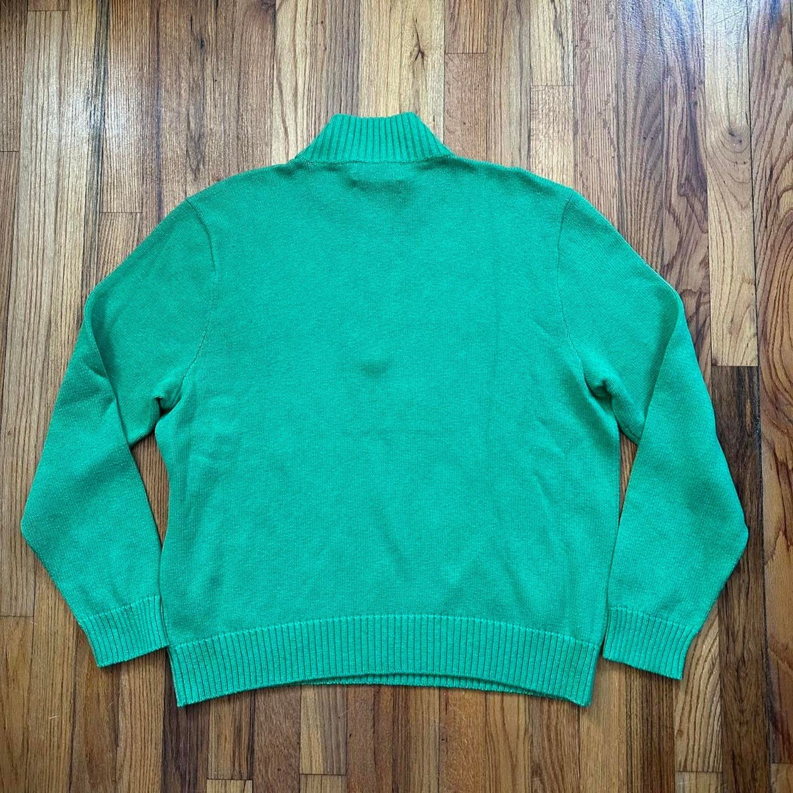 Polo Ralph Lauren × Vintage Polo Ralph Lauren Zip Sweater Purple Pony Leather Zipper XL Size US XL / EU 56 / 4 - 7 Thumbnail