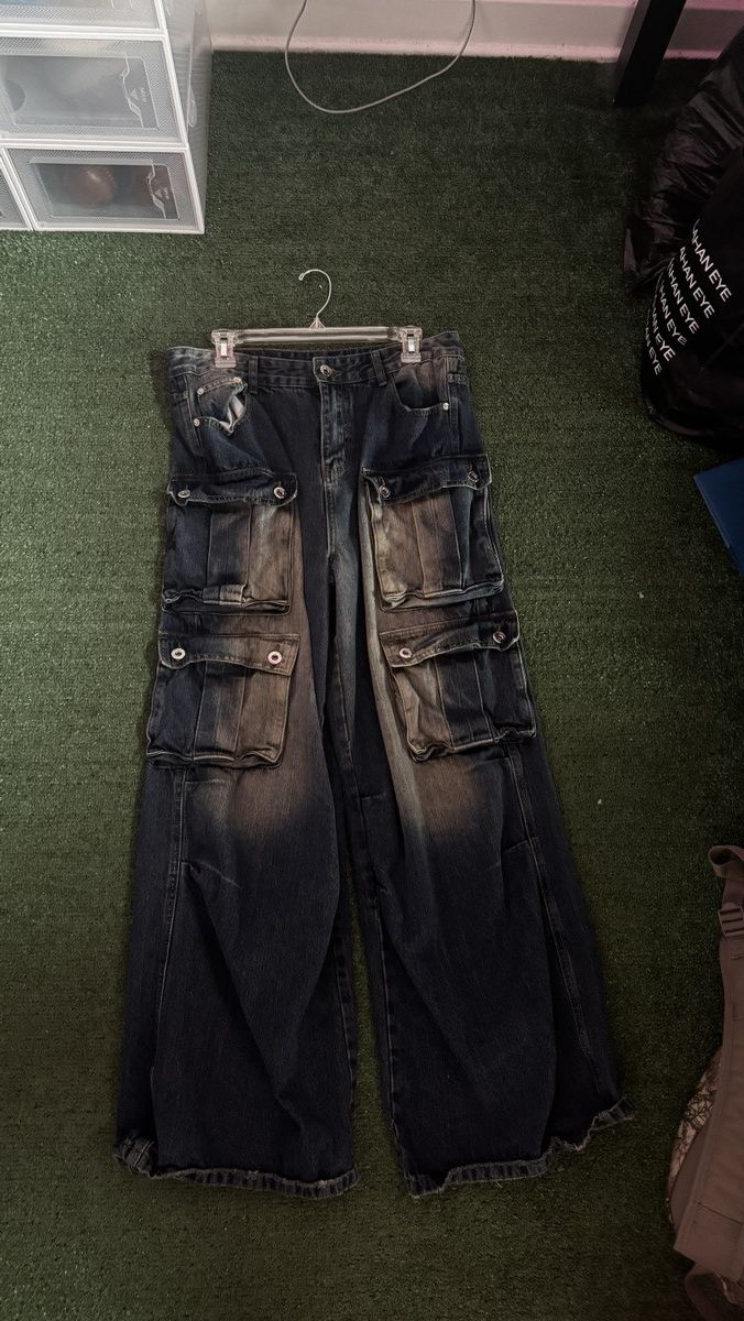 Other Cargo pocket acid wash jeans Size US 34 / EU 50 - 1 Thumbnail