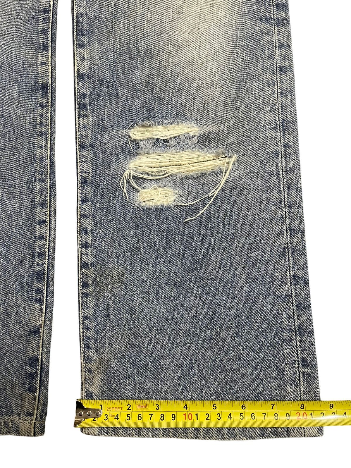 Edwin Vintage Edwin 503 Blue Faded Wash Distressed Loose Jeans Size US 33 - 17 Thumbnail