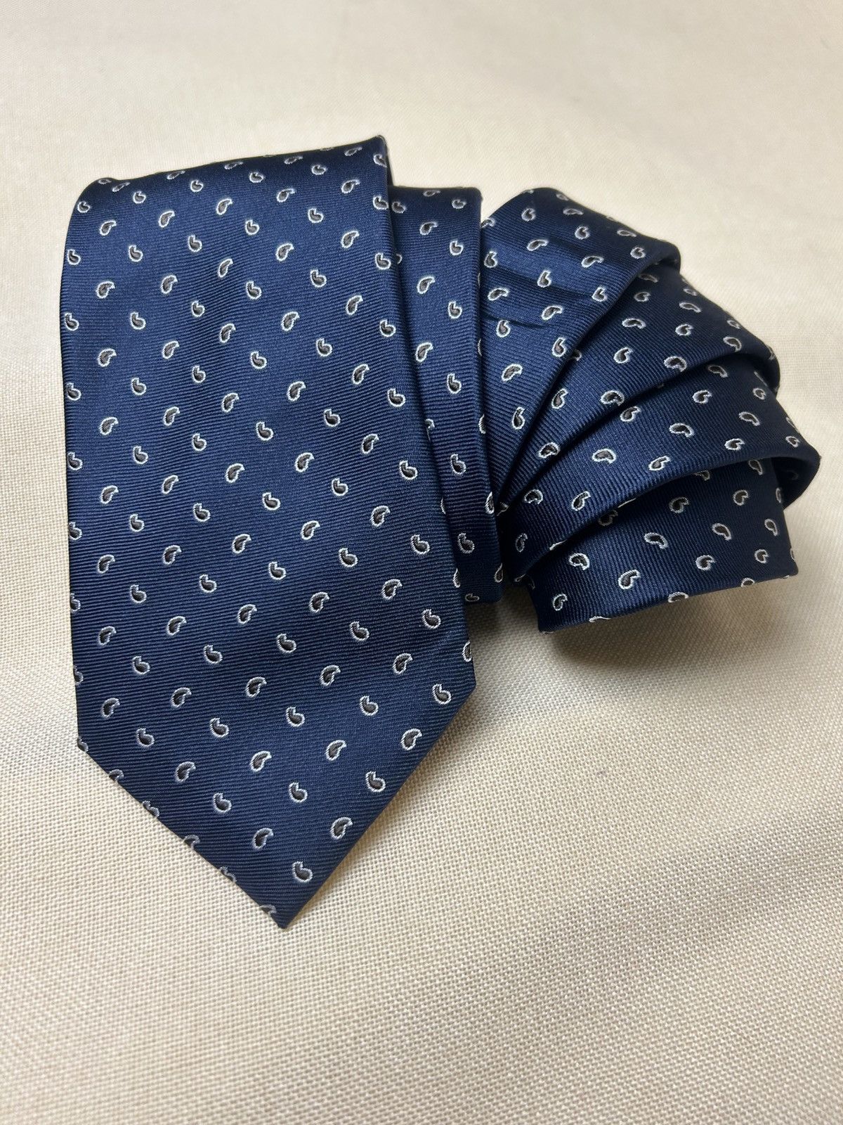 Suitsupply Suitsupply blue navy mini paisley Silk Mens Tie Size ONE SIZE - 2 Thumbnail