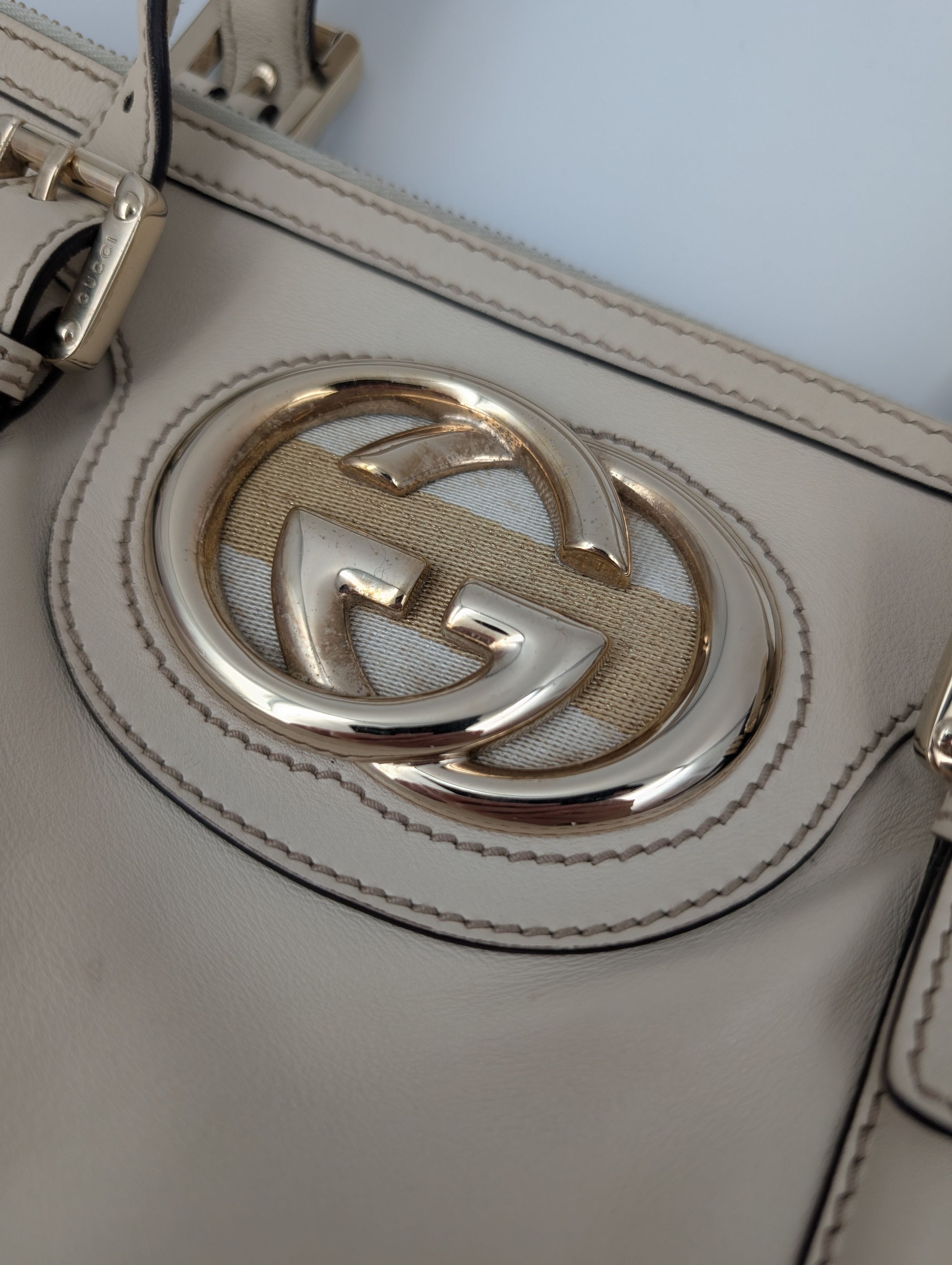 Gucci Gucci Beige Leather Bowling Bag Size ONE SIZE - 3 Thumbnail