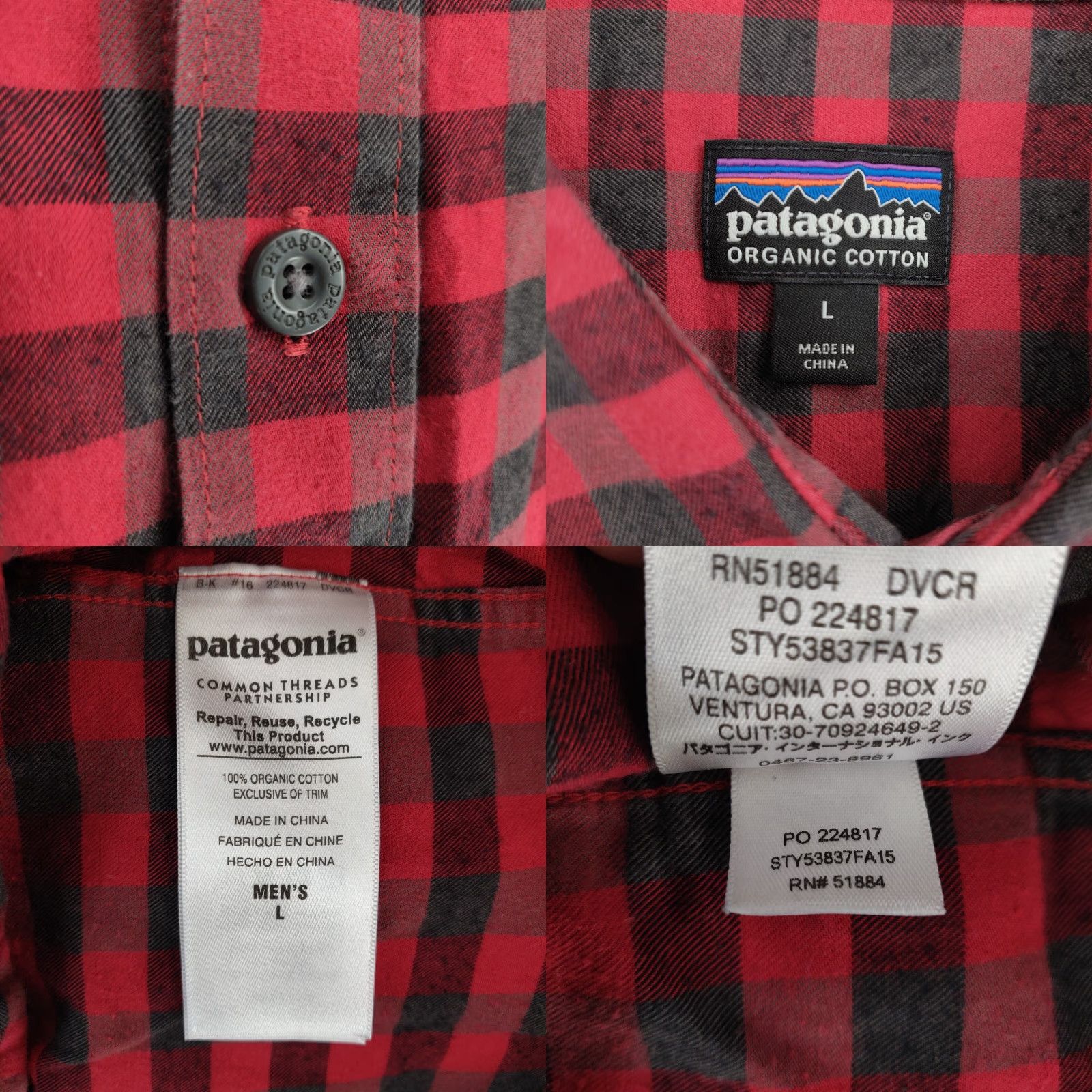 Patagonia Patagonia Shirt Mens L Red Plaid Organic Cotton Long Sleeve Button Size US L / EU 52-54 / 3 - 8 Thumbnail