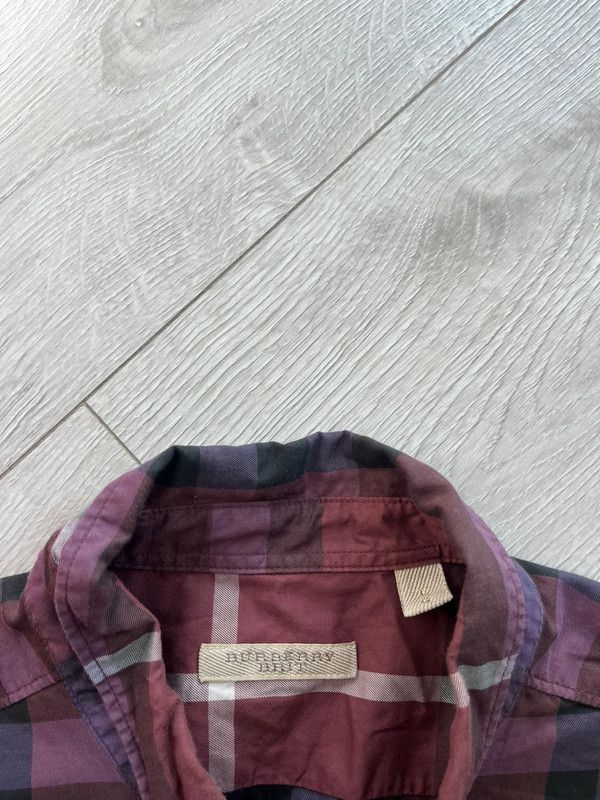 Burberry Burberry Burgundy L Check Checked Long-sleeve Shirt Size US L / EU 52-54 / 3 - 4 Thumbnail