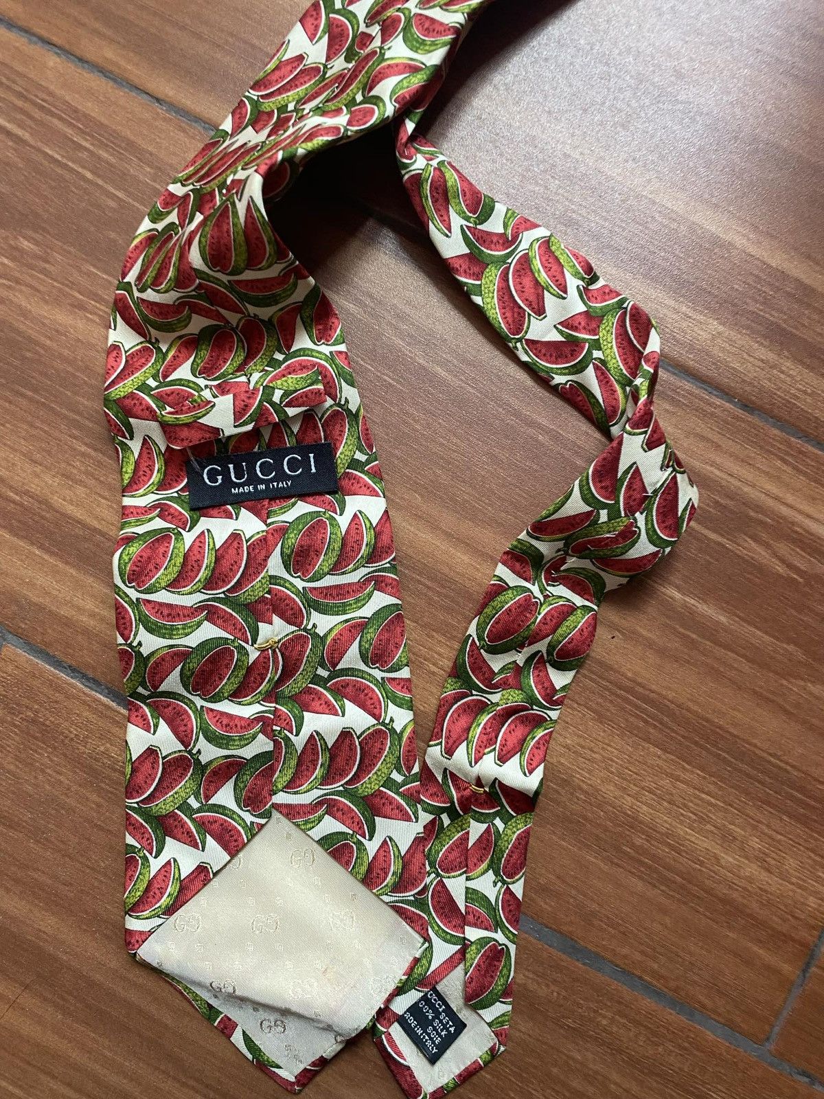 Gucci Gucci wartermelon printed silk tie Size ONE SIZE - 1 Thumbnail