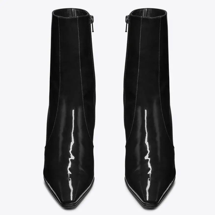 Saint Laurent Paris o1s1wg110824 Ziggy Zipped Boots Patent Leather in Black Size US 6 / EU 39 - 3 Thumbnail