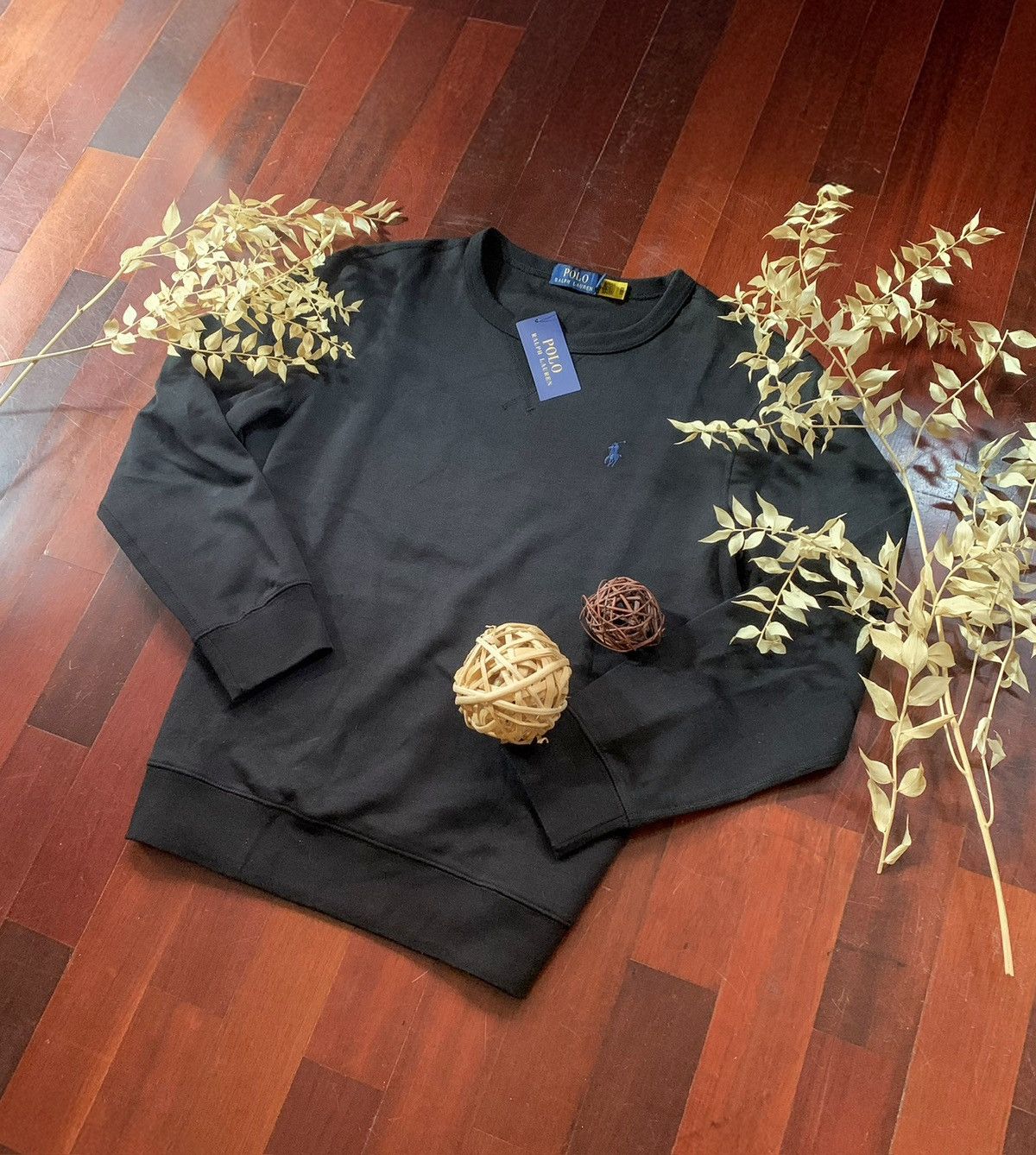 Ralph Lauren 🖤 Ralph Lauren Black Sweater with Navy Logo | Size S Size US S / EU 44-46 / 1 - 1 Thumbnail
