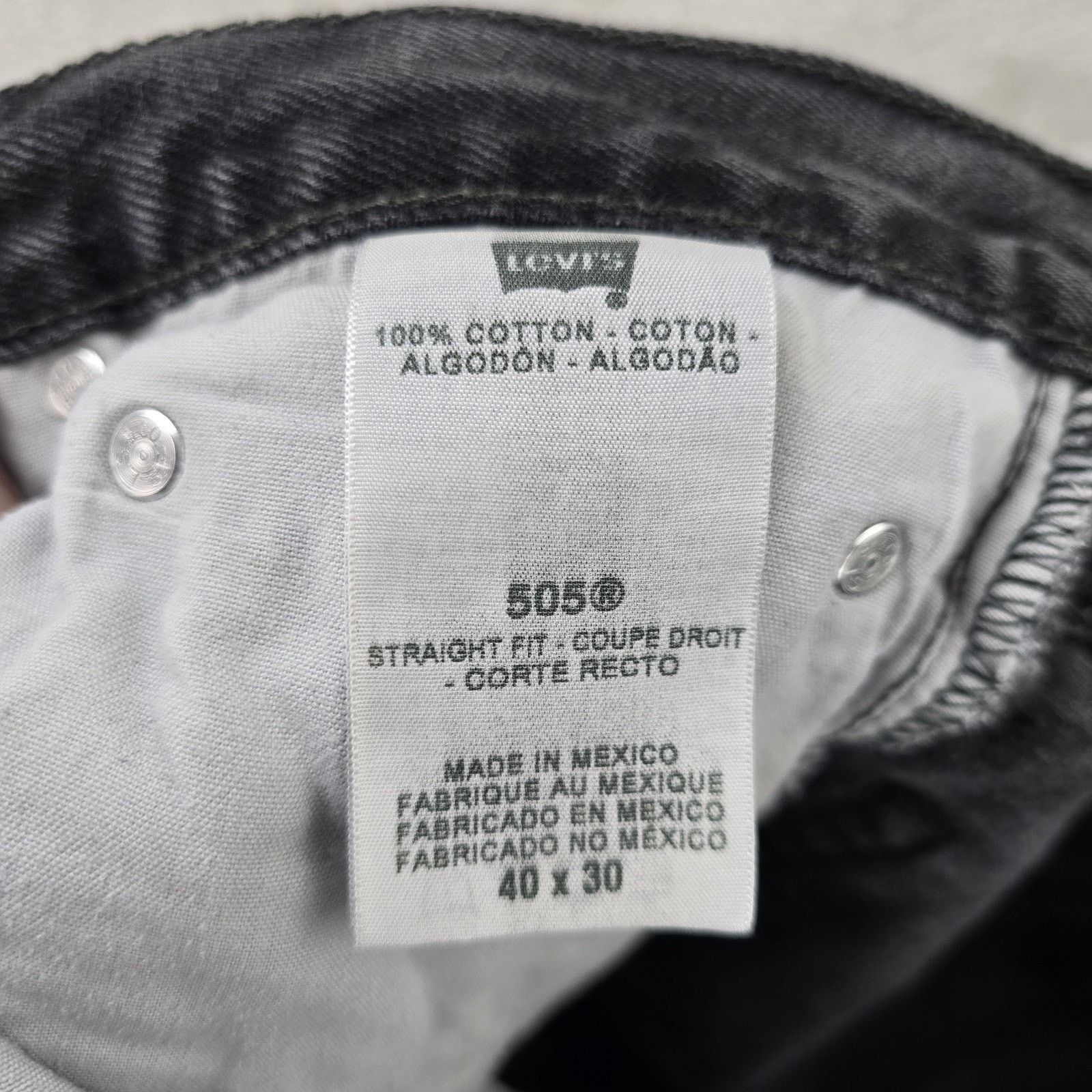 Levi's Levis 505 Mens Black Jeans 40x30 Black Straight Fit Denim Size US 40 / EU 56 - 5 Thumbnail