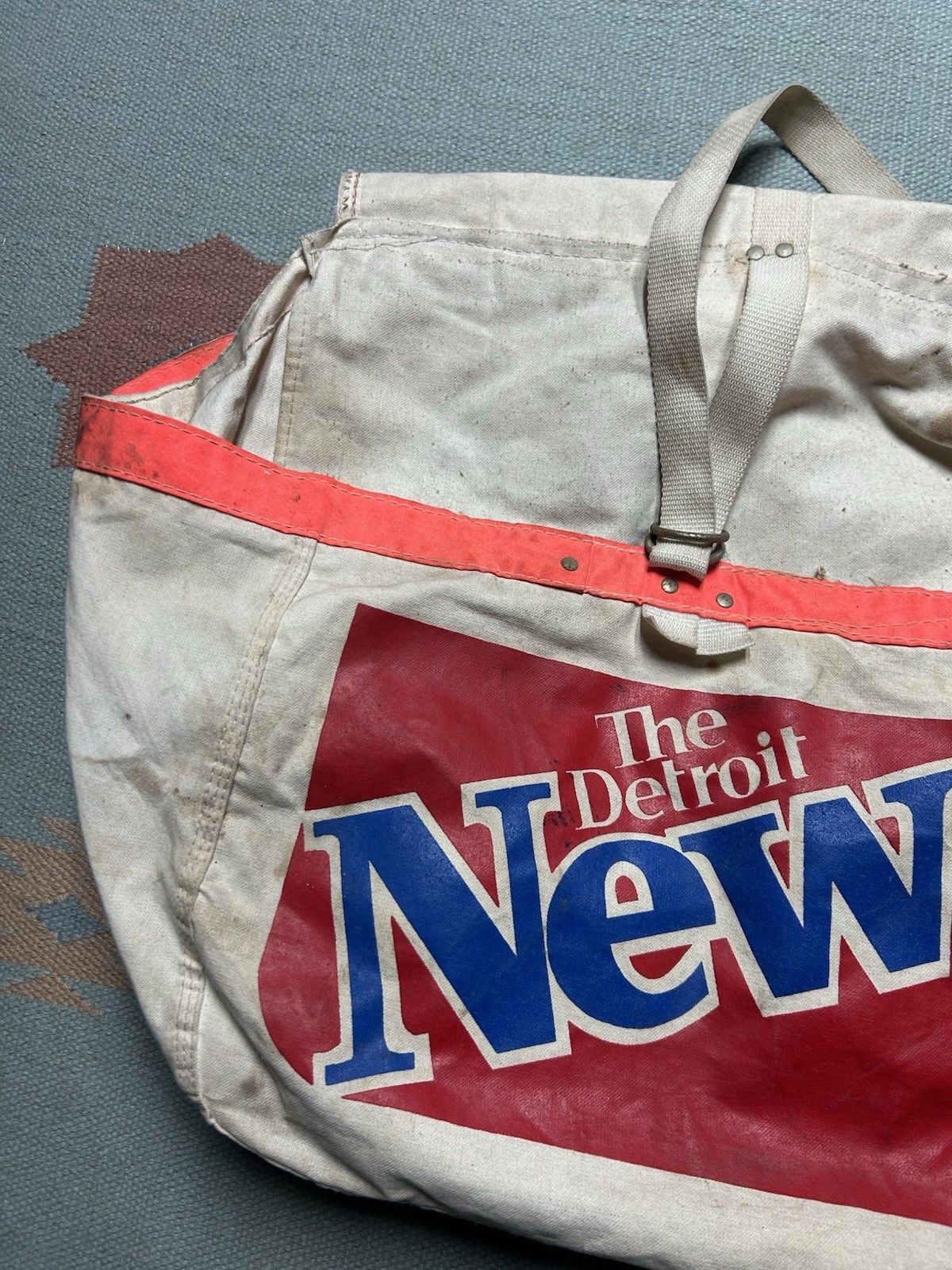 Vintage Vtg Detroit News newspaper saddle bag bicycle canvas newsboy Size ONE SIZE - 2 Thumbnail