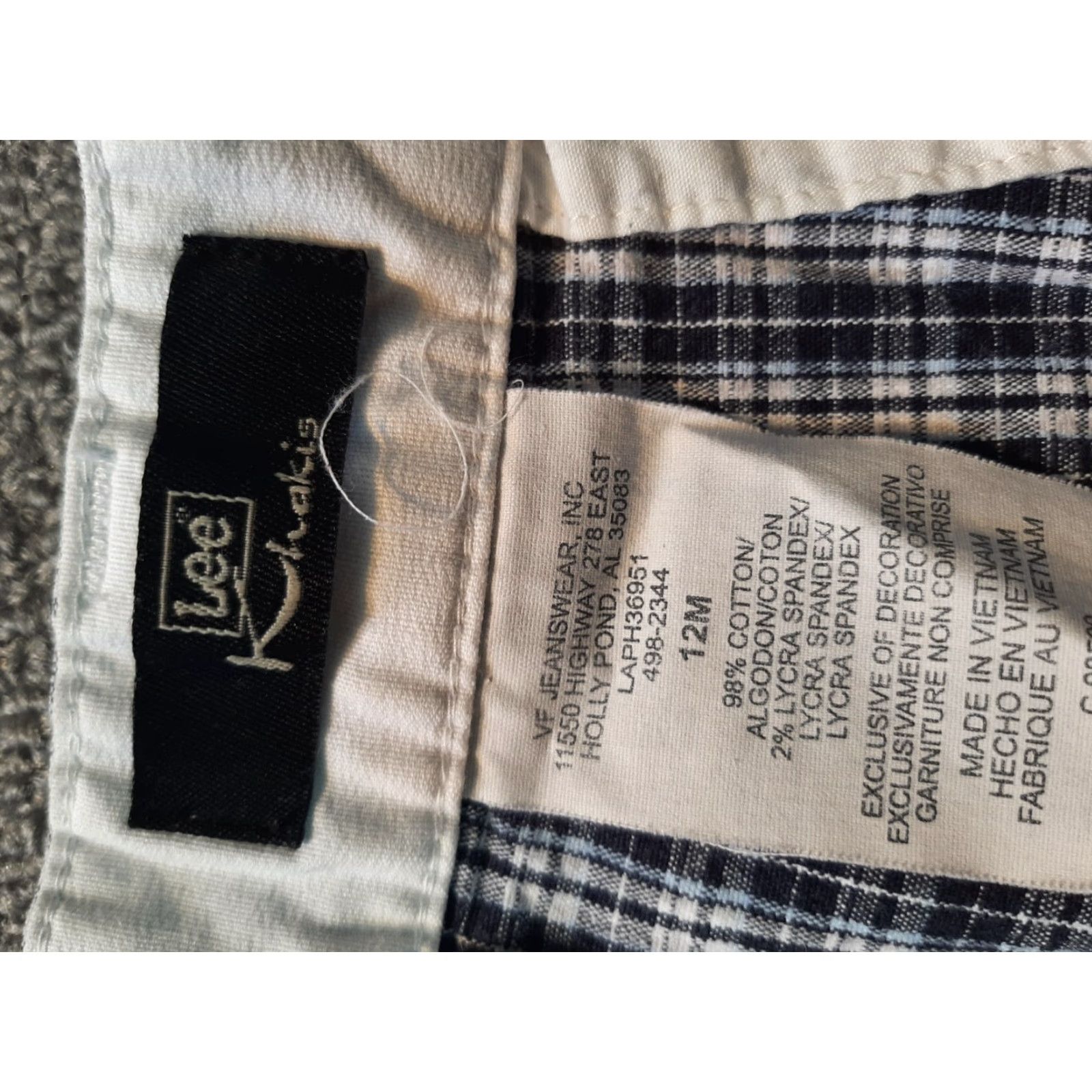 Lee Lee Womens Size 12 Medium Khaki Pants Plaid Size 34" / US 12 / IT 48 - 6 Thumbnail