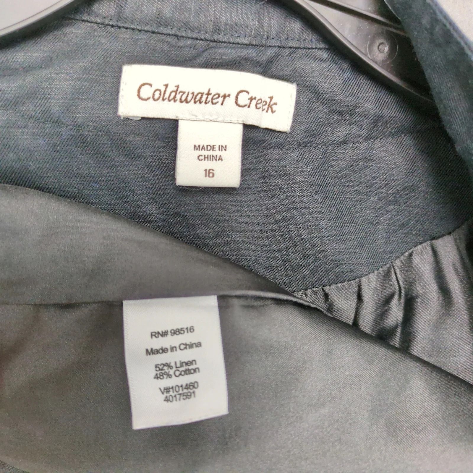 Coldwater Creek Coldwater Creek Black Linen Cotton Peacoat Jacket Women's 16 Size XXL / US 16-18 / IT 52-54 - 4 Thumbnail