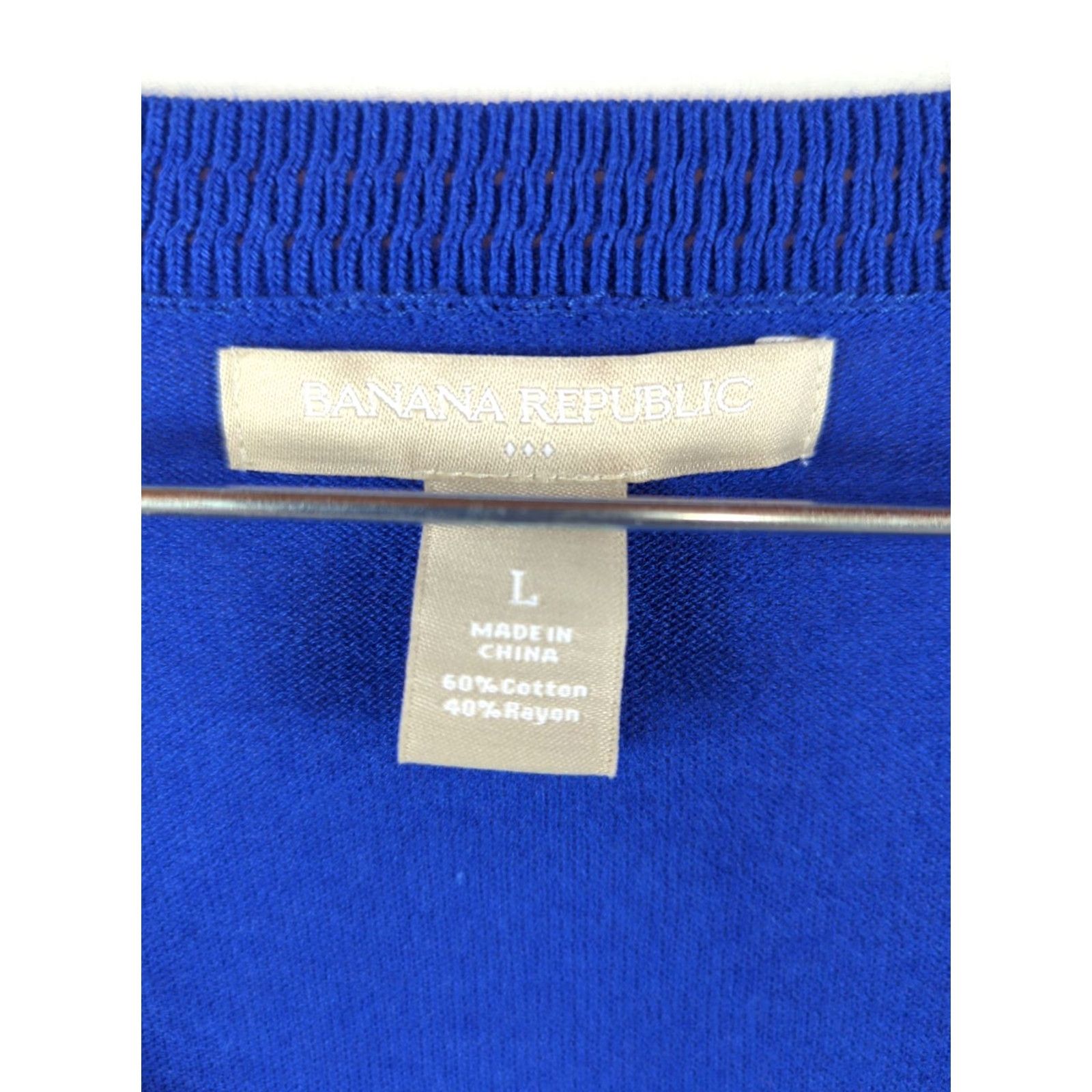 Banana Republic Banana Republic Womens Cardigan Sweater Size L Blue V-Neck 3/4 Sleeve Button Up Knit Lightweight Casual Business Regular Fit Adult Womens Size L / US 10 / IT 46 - 4 Thumbnail