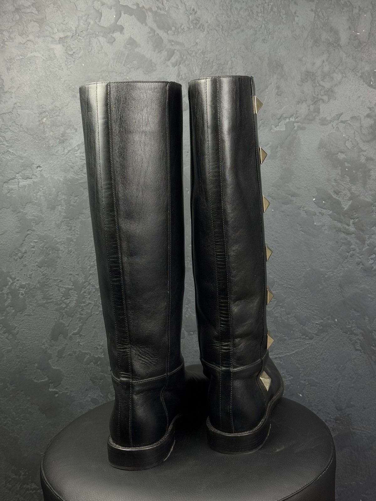 Valentino Valentino Garavani Rockstud Black Leather Women’s Knee Boots Size US 8 / IT 38 - 6 Thumbnail