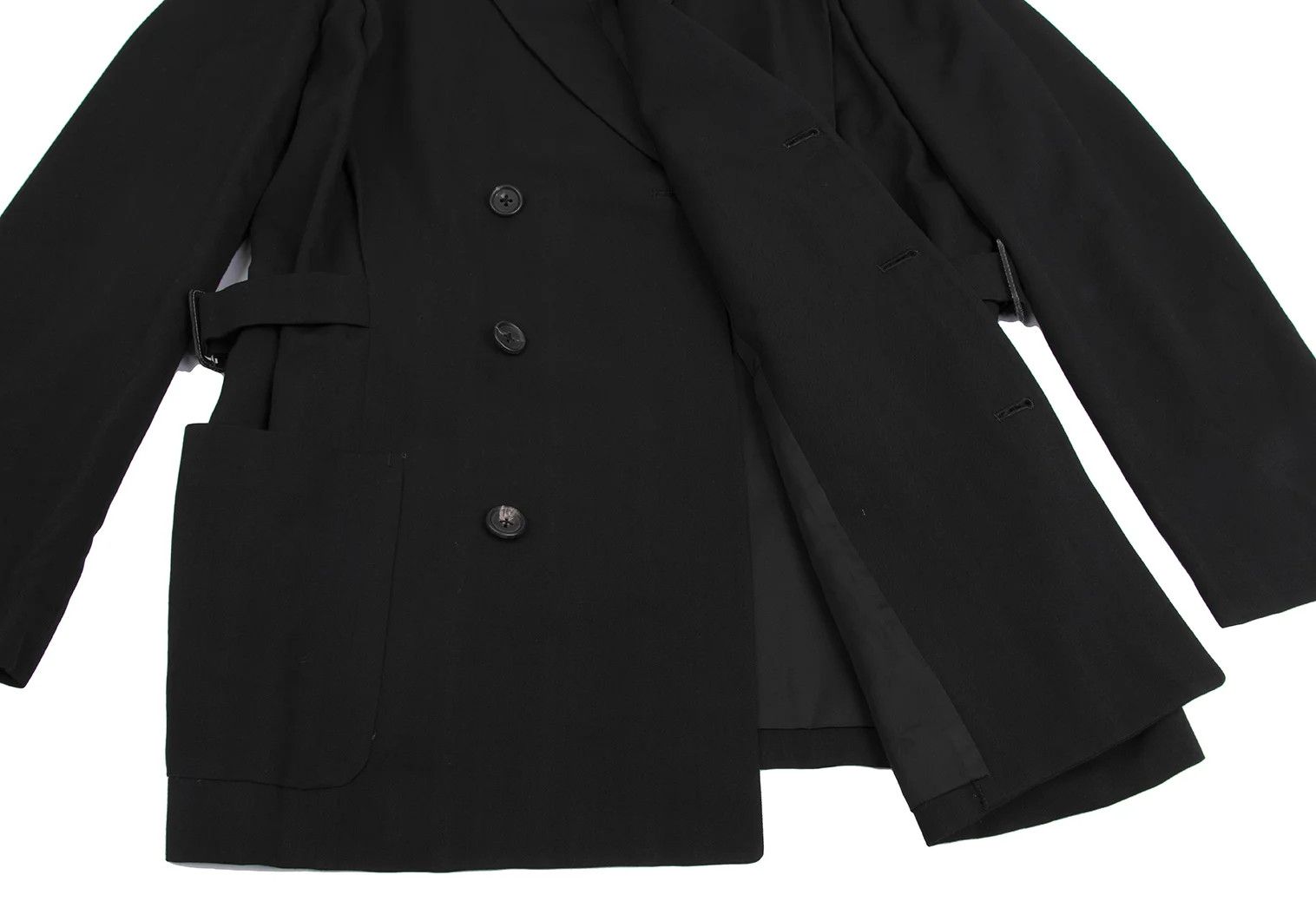 Yohji Yamamoto Yohji Yamamoto Wool Gabardine Jacket Black M Size US M / EU 48-50 / 2 - 11 Thumbnail