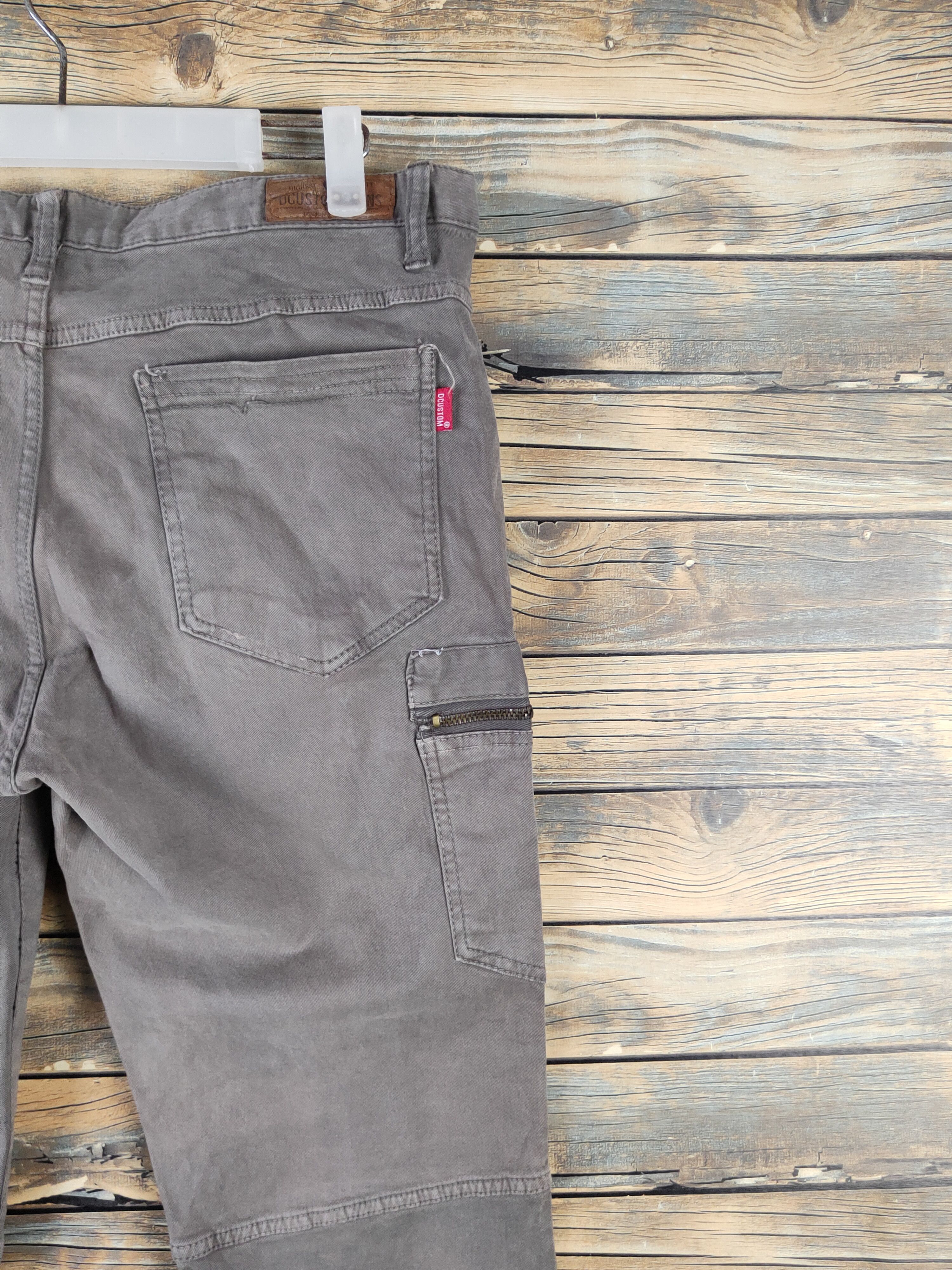 Japanese Brand DL Dcustom Dark Gray Faded Multipocket Cargo Pants #306 Size US 33 - 11 Thumbnail